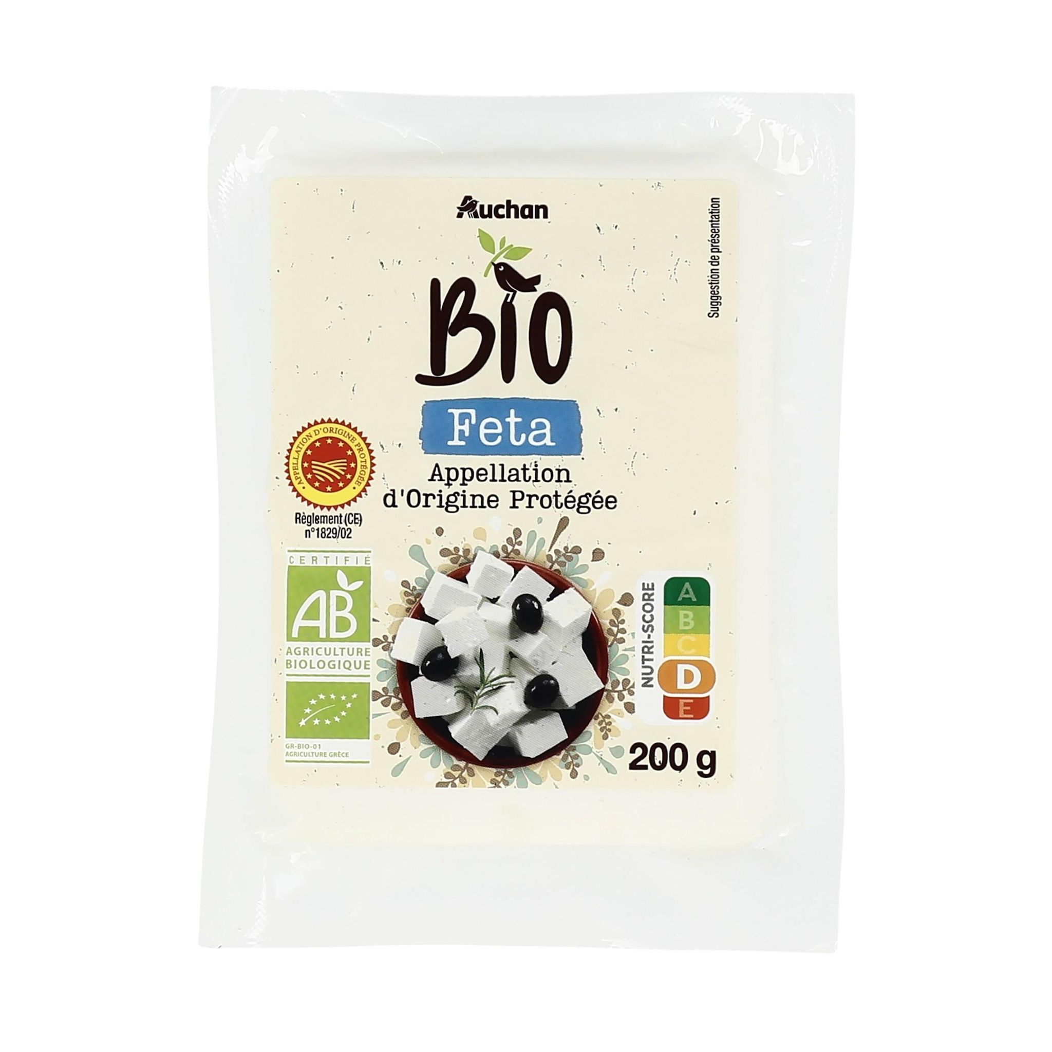 Voir la diapositive 4 : AUCHAN BIO Feta grecque AOP 200g