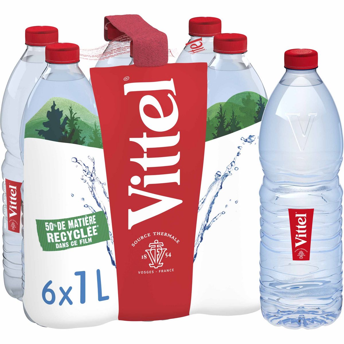 VITTEL Eau minérale naturelle plate 1l
