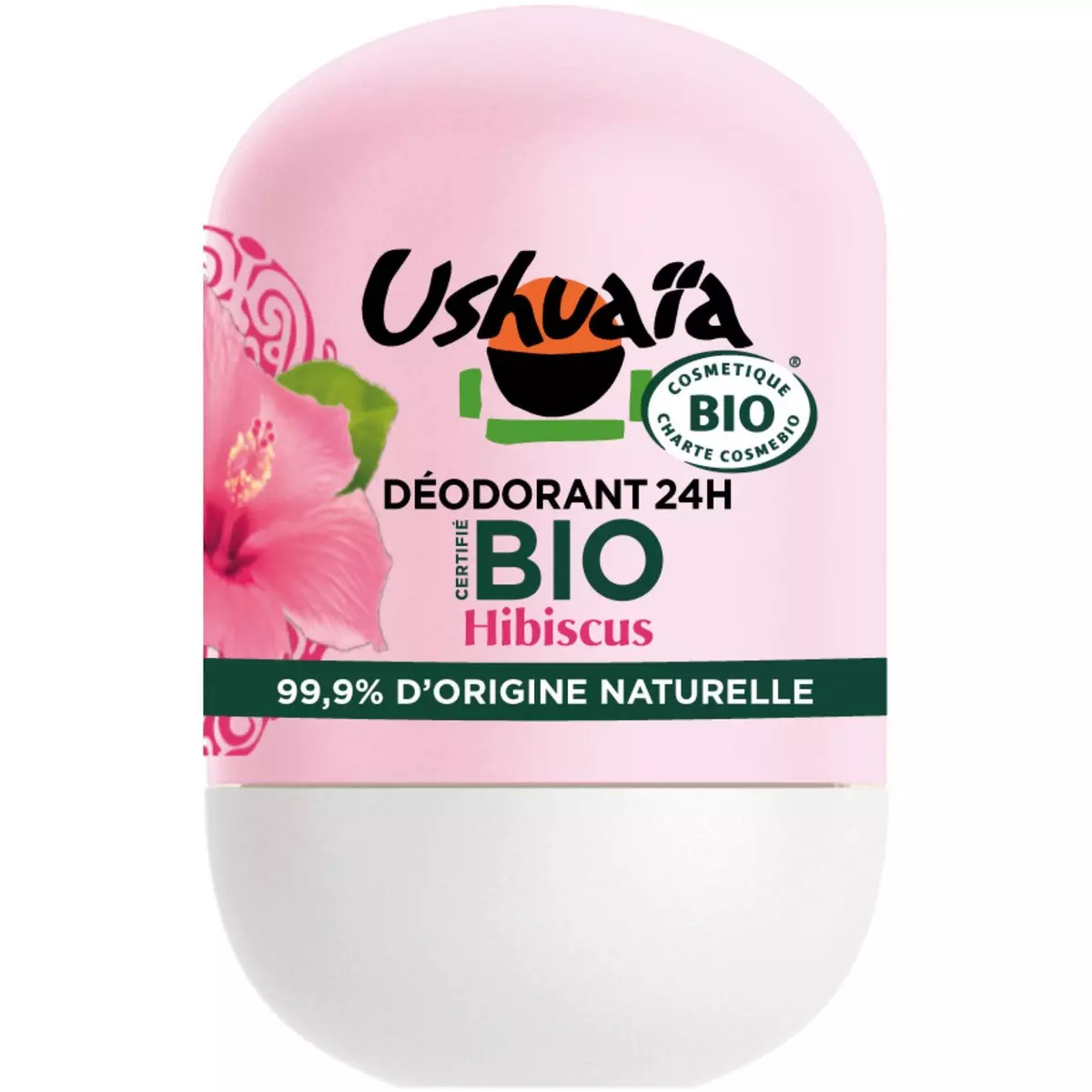USHUAIA Déodorant bille 24h à l'hibiscus bio de Polynésie 50ml