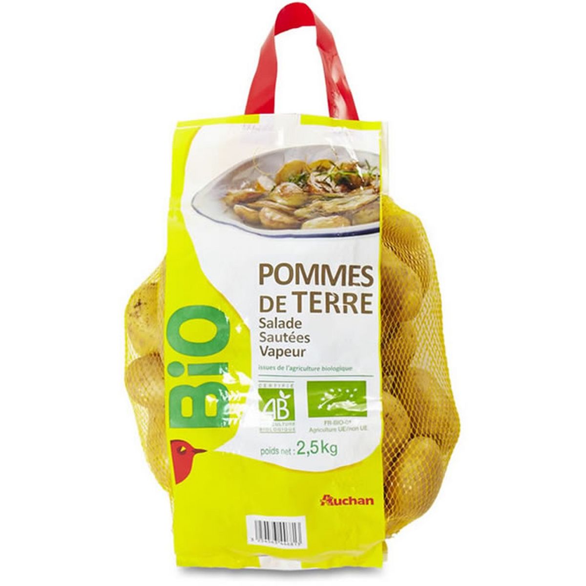 AUCHAN BIO Pommes de terre pour salade et à la vapeur 2,5 kg