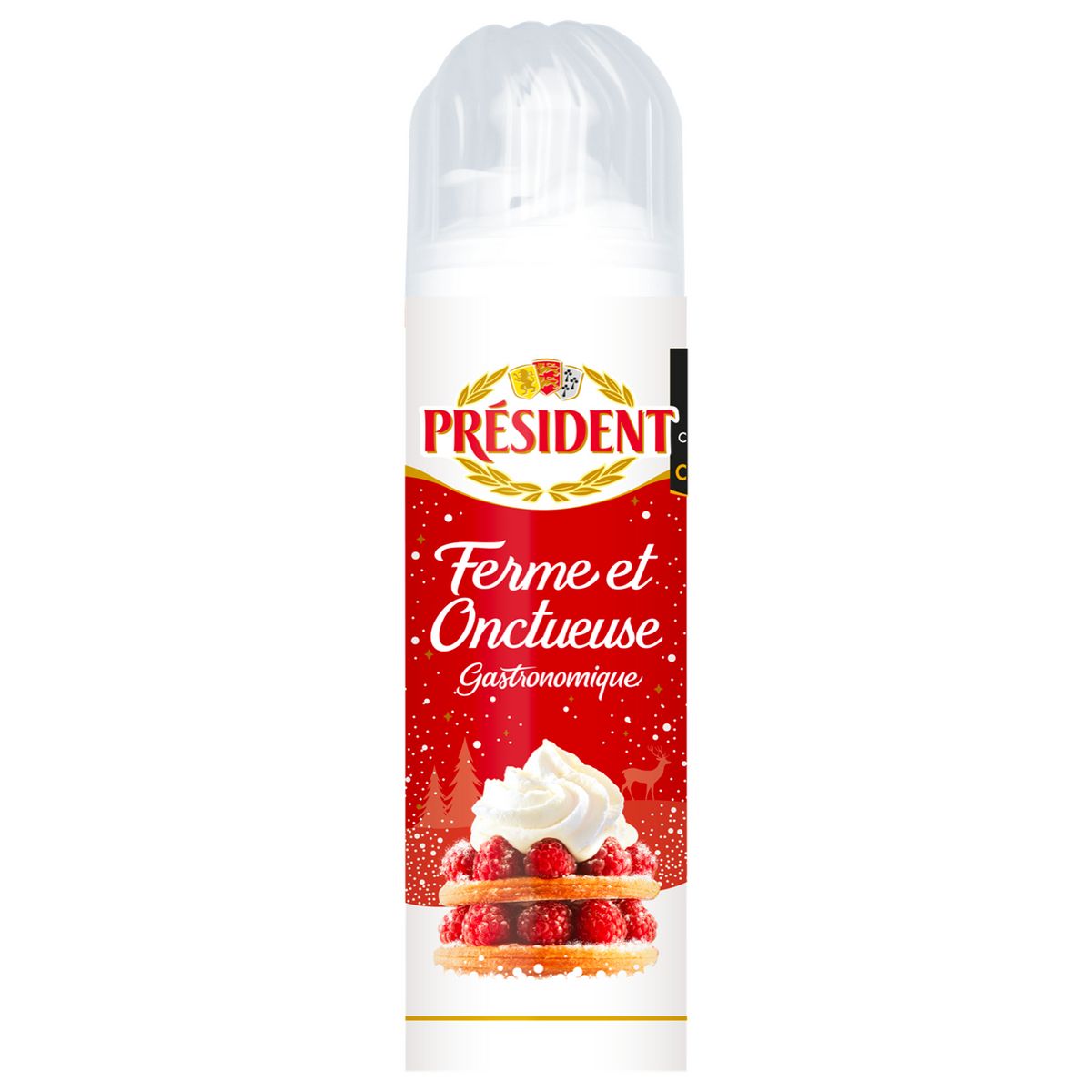 PRESIDENT Crème fouettée ferme et onctueuse en bombe UHT 250g