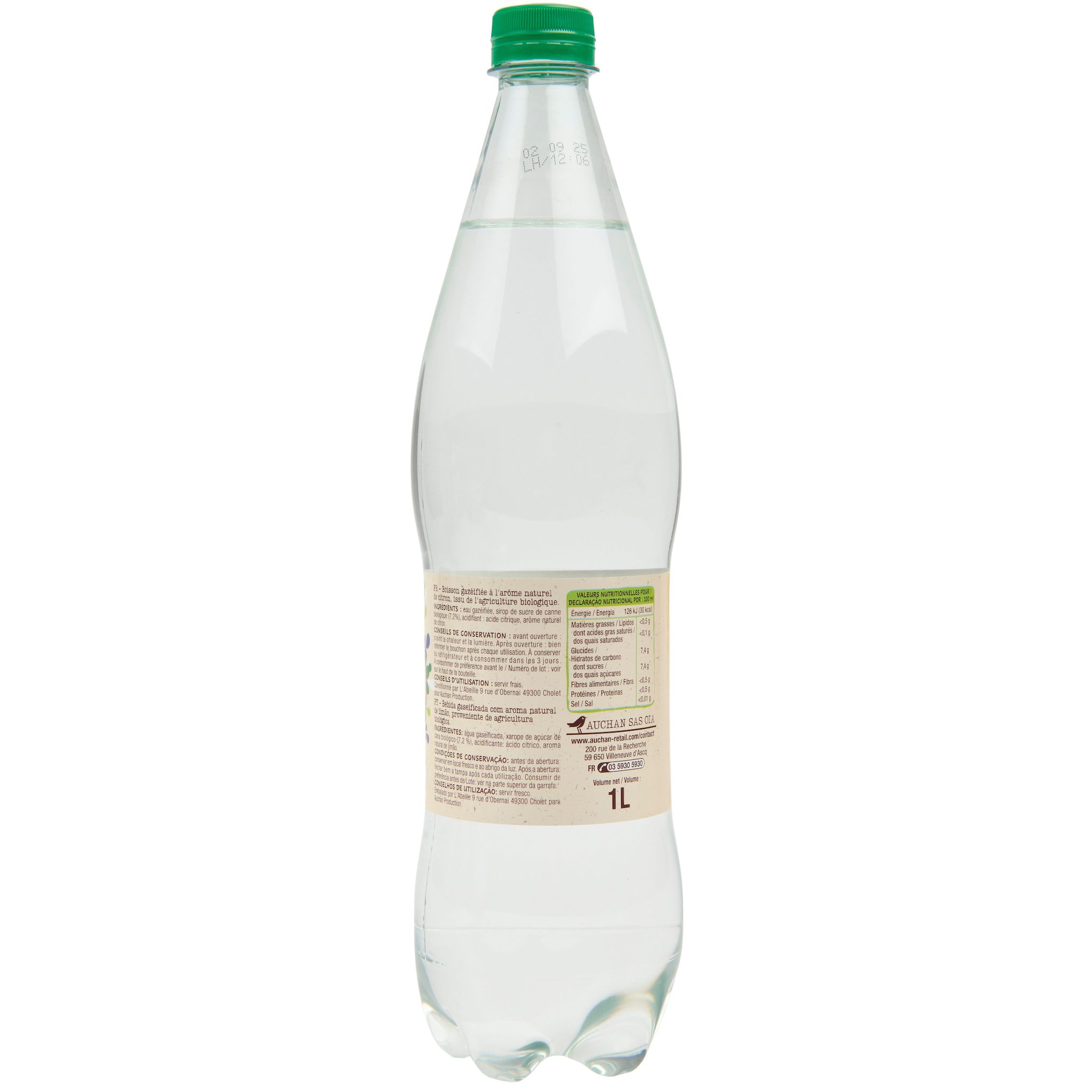 Voir la diapositive 2 : AUCHAN BIO Limonade bio 1l