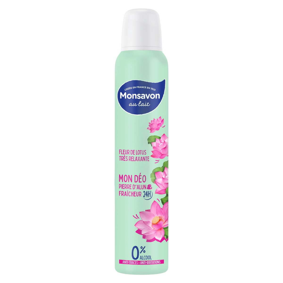 MONSAVON Déodorant spray femme antibactérien pierre d'alun lait & fleur de lotus 200ml