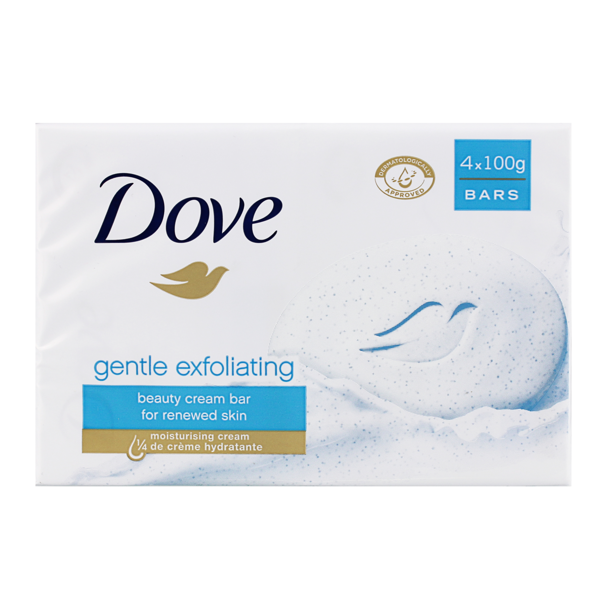 DOVE Savon lavant antibactérien exfoliant doux 4 pièces 400g