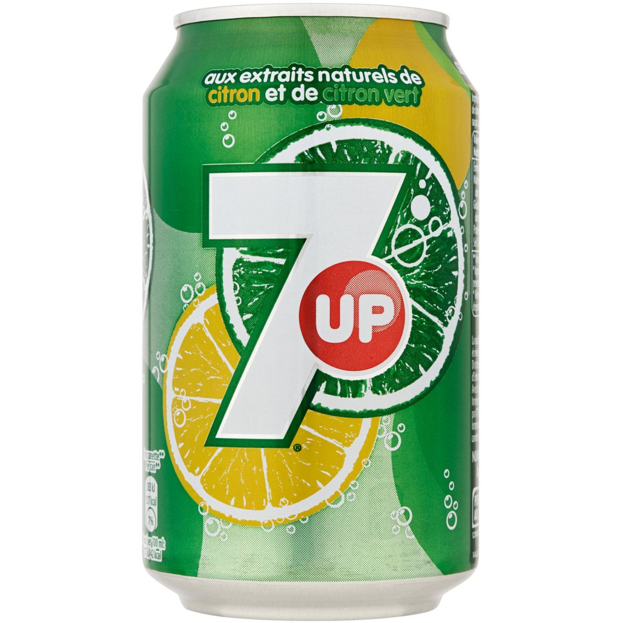 7UP Boisson gazeuse aux extraits de citron citron vert regular boîte 33cl