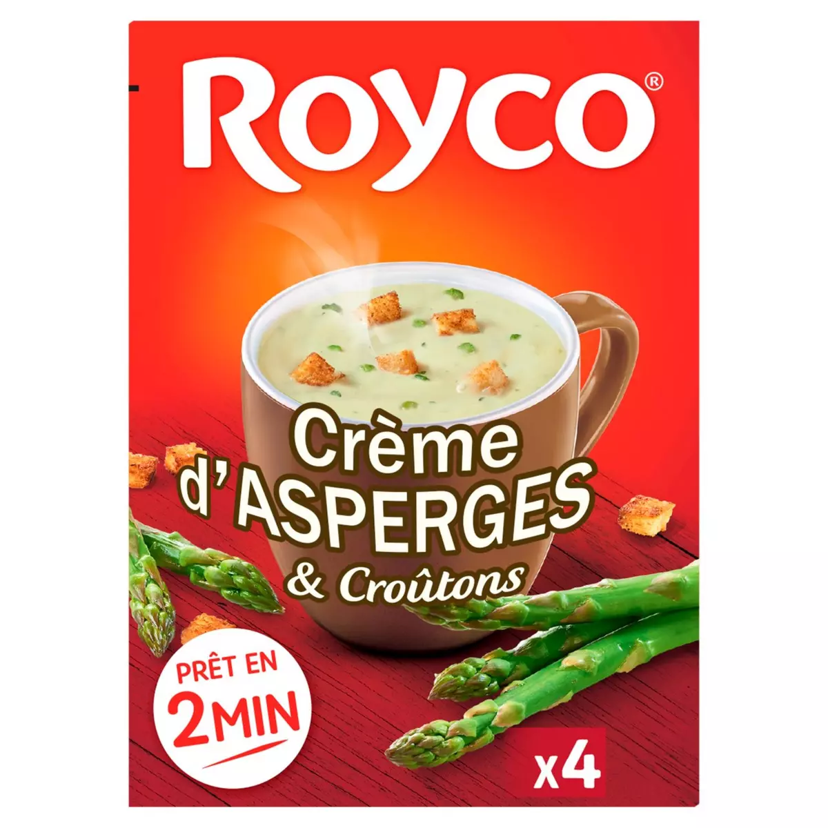 ROYCO Soupe instantanée crème d'asperges et croûtons 4 sachets 4x20cl