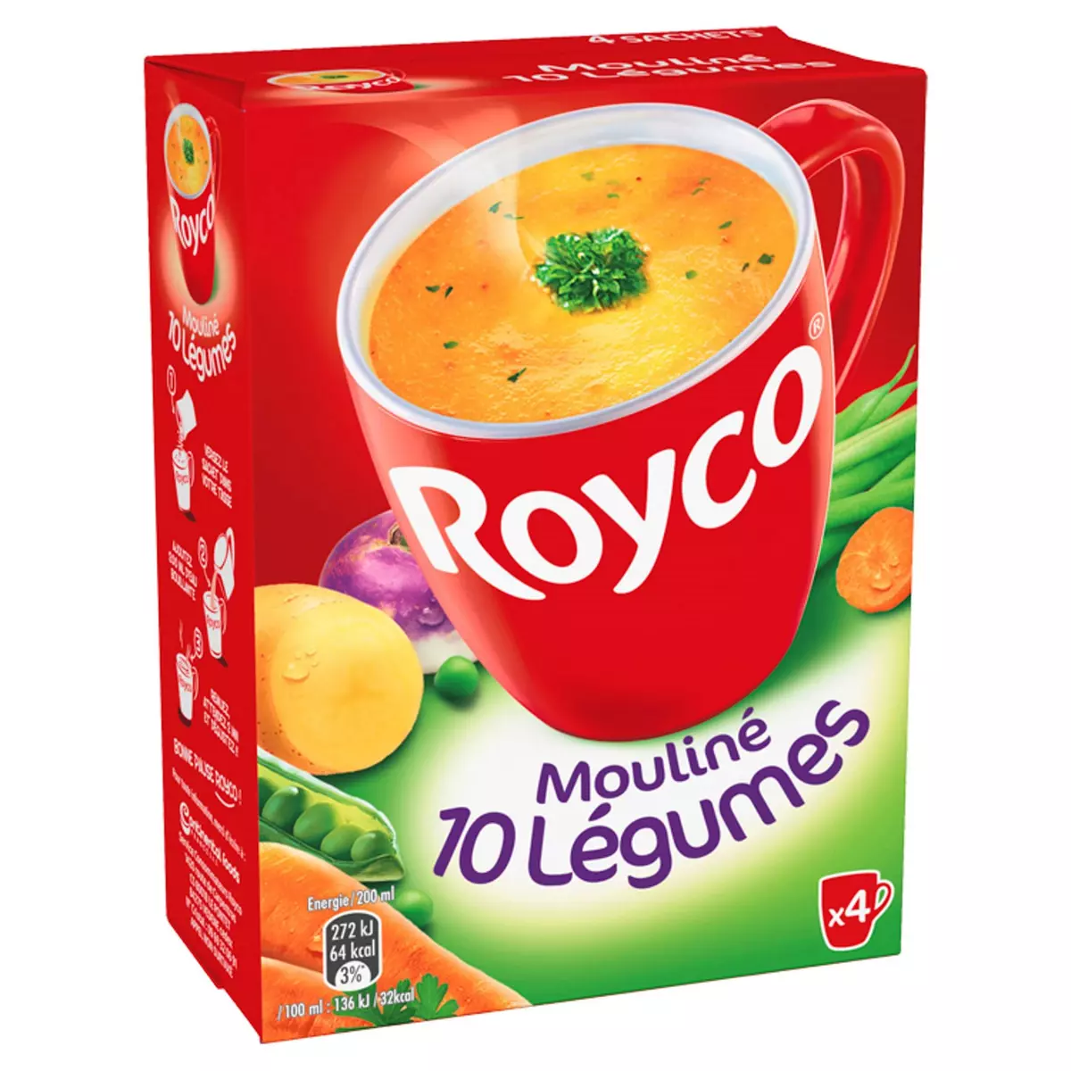 ROYCO Mouliné instantané aux 10 légumes 4 sachets 4x20cl