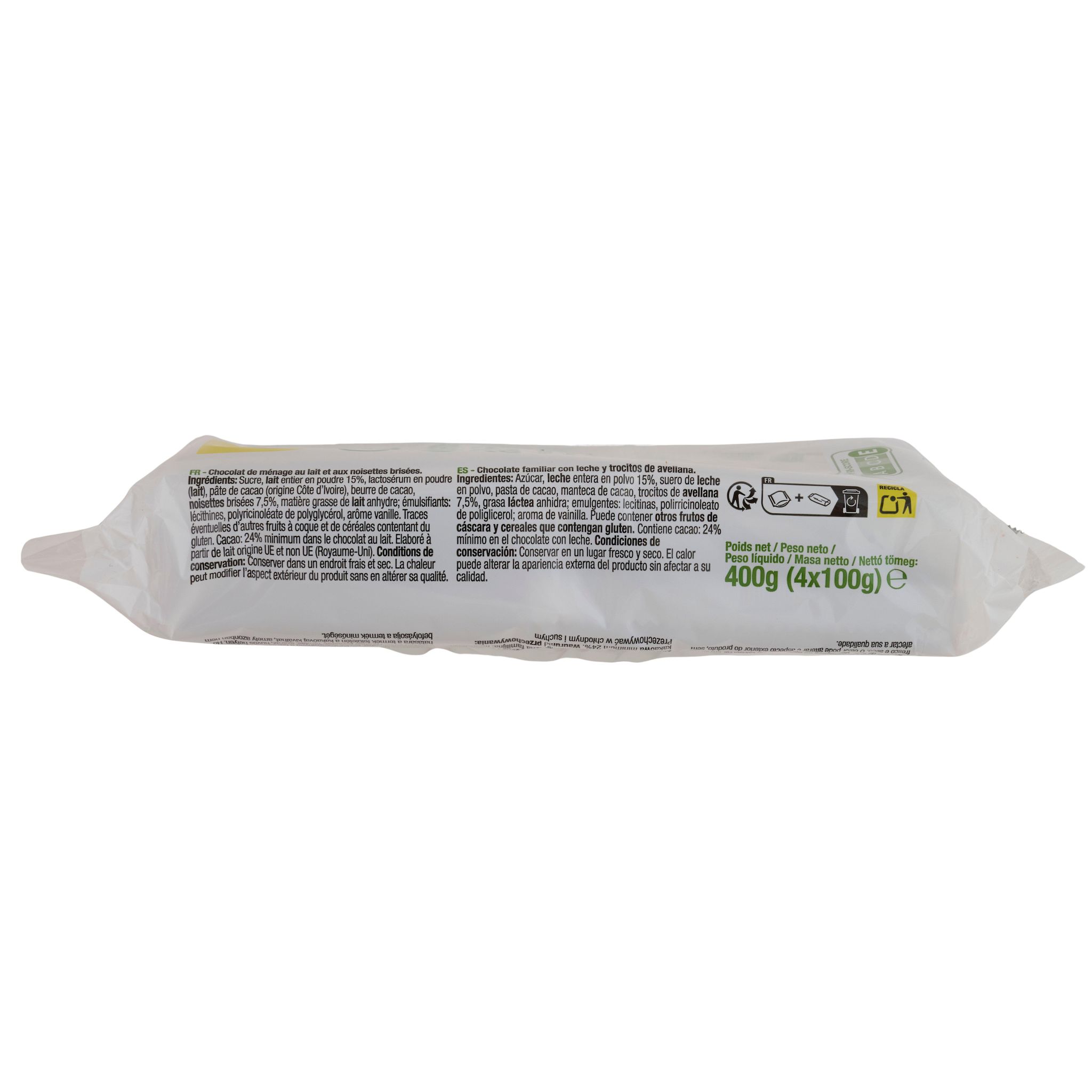 Voir la diapositive 2 : POUCE Tablette de chocolat au lait et noisettes 4 pièces 4x100g