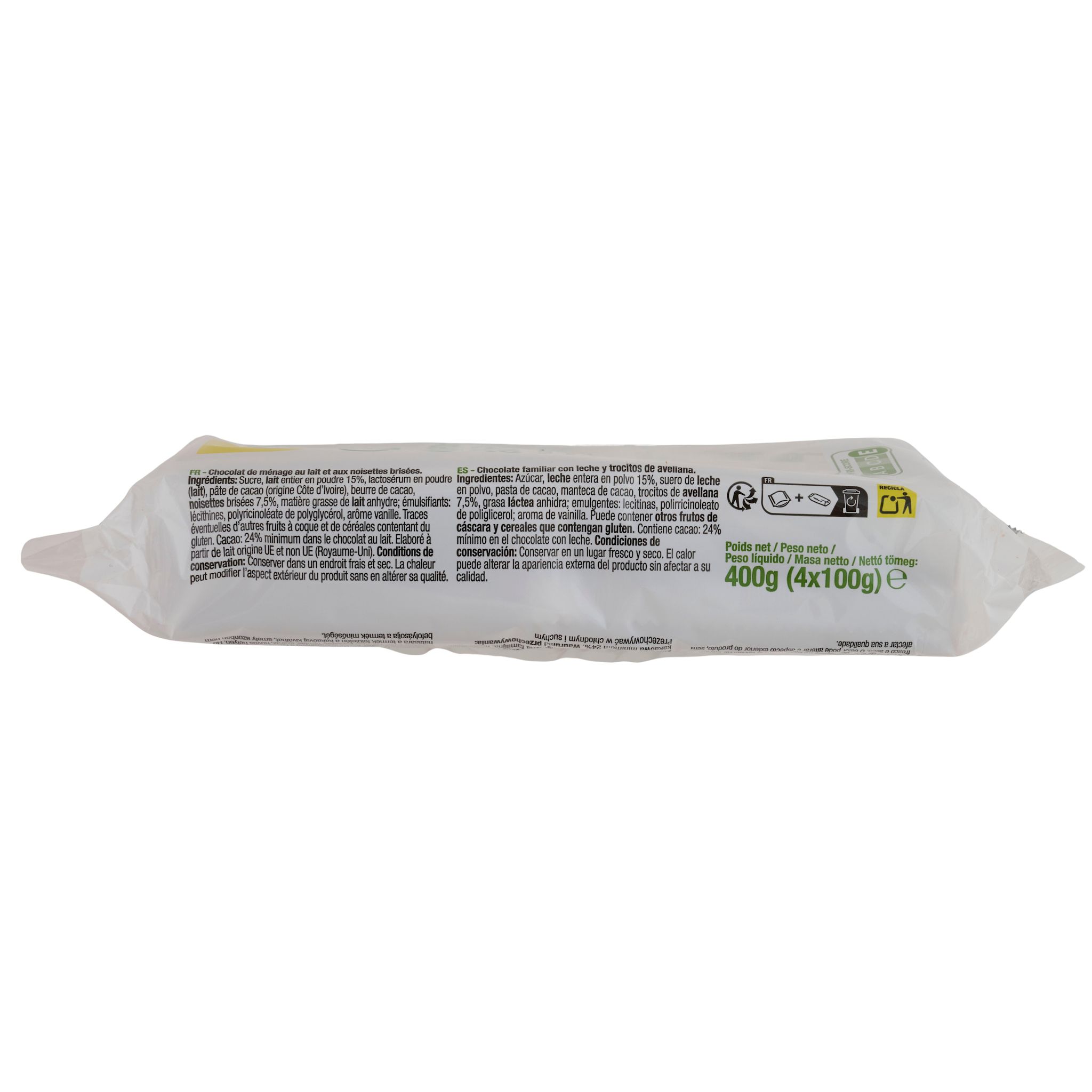 Voir la diapositive 3 : POUCE Tablette de chocolat au lait et noisettes 4 pièces 4x100g