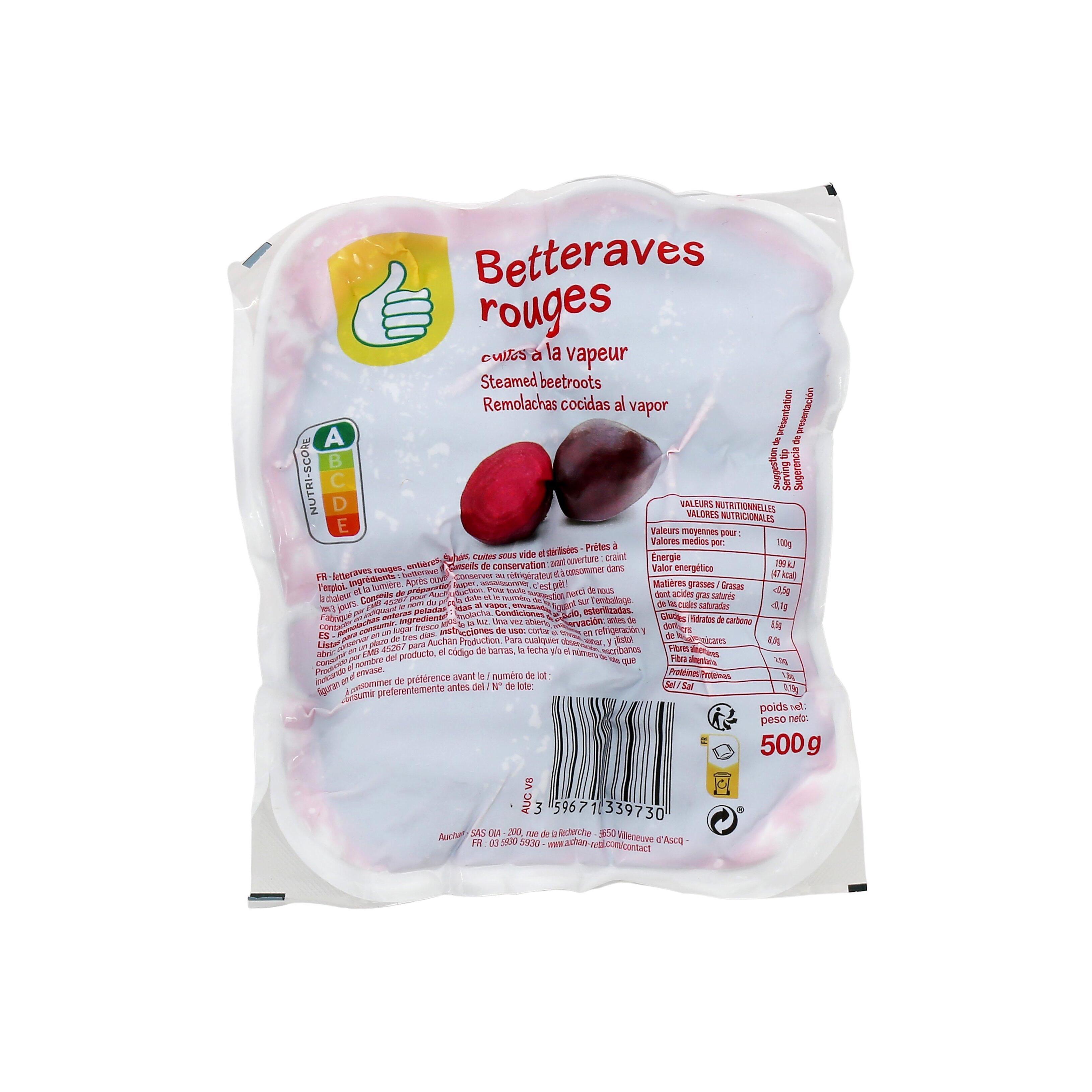 Voir la diapositive 2 : POUCE Betteraves rouges entières cuites 500g