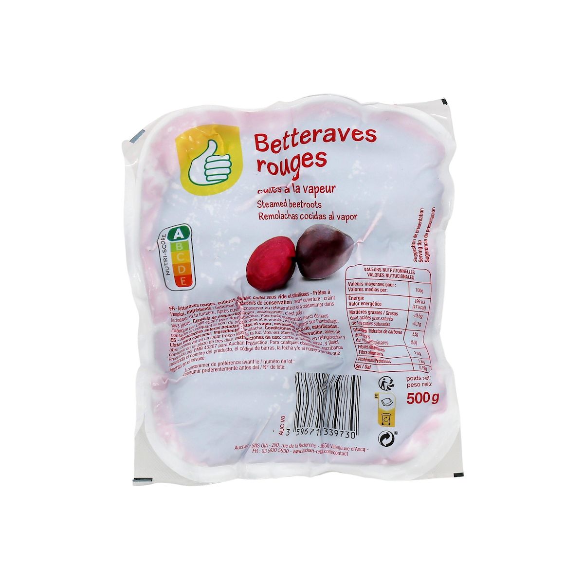 POUCE Betteraves rouges entières cuites 500g
