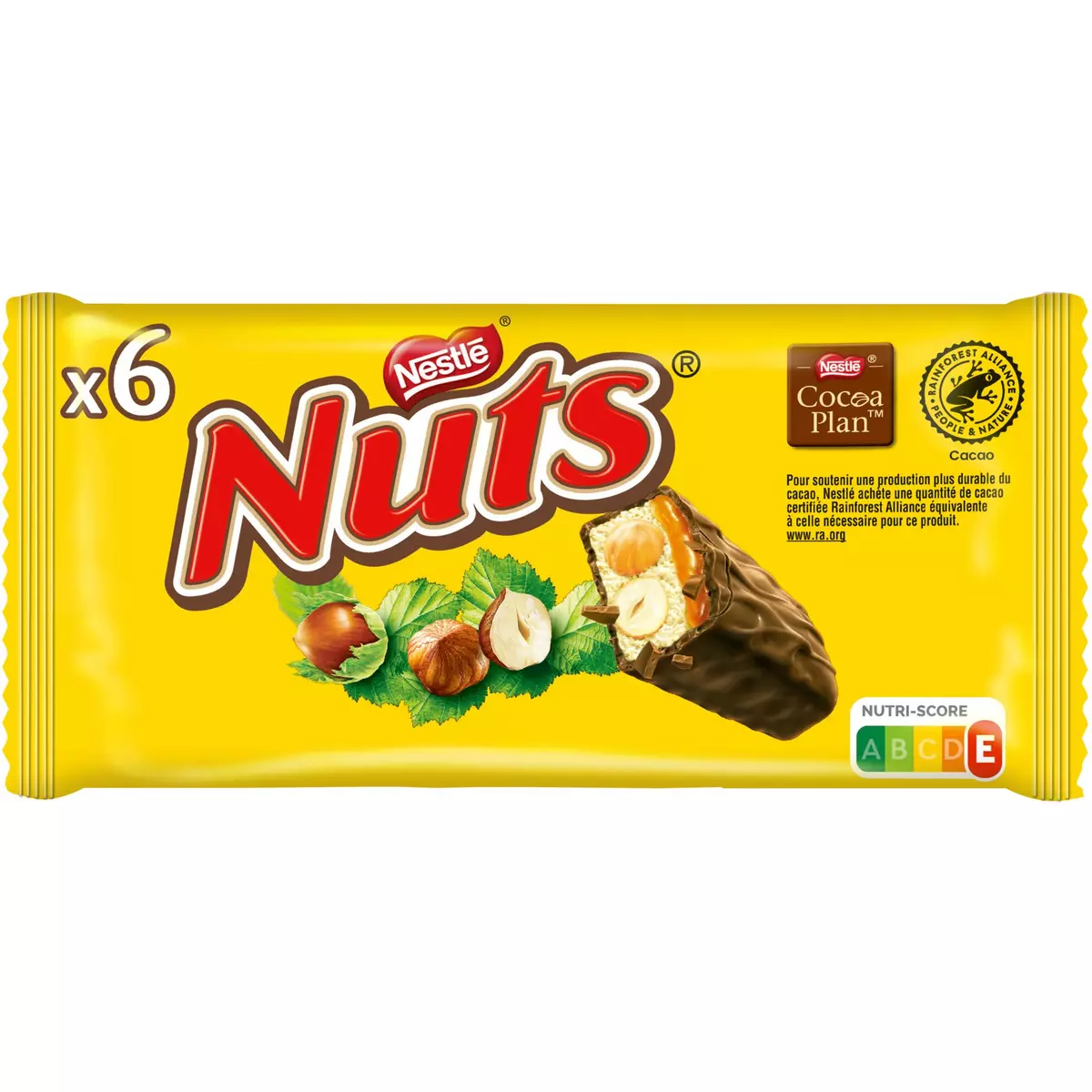 NESTLE Nuts barres chocolatées 6 barres 6x42g
