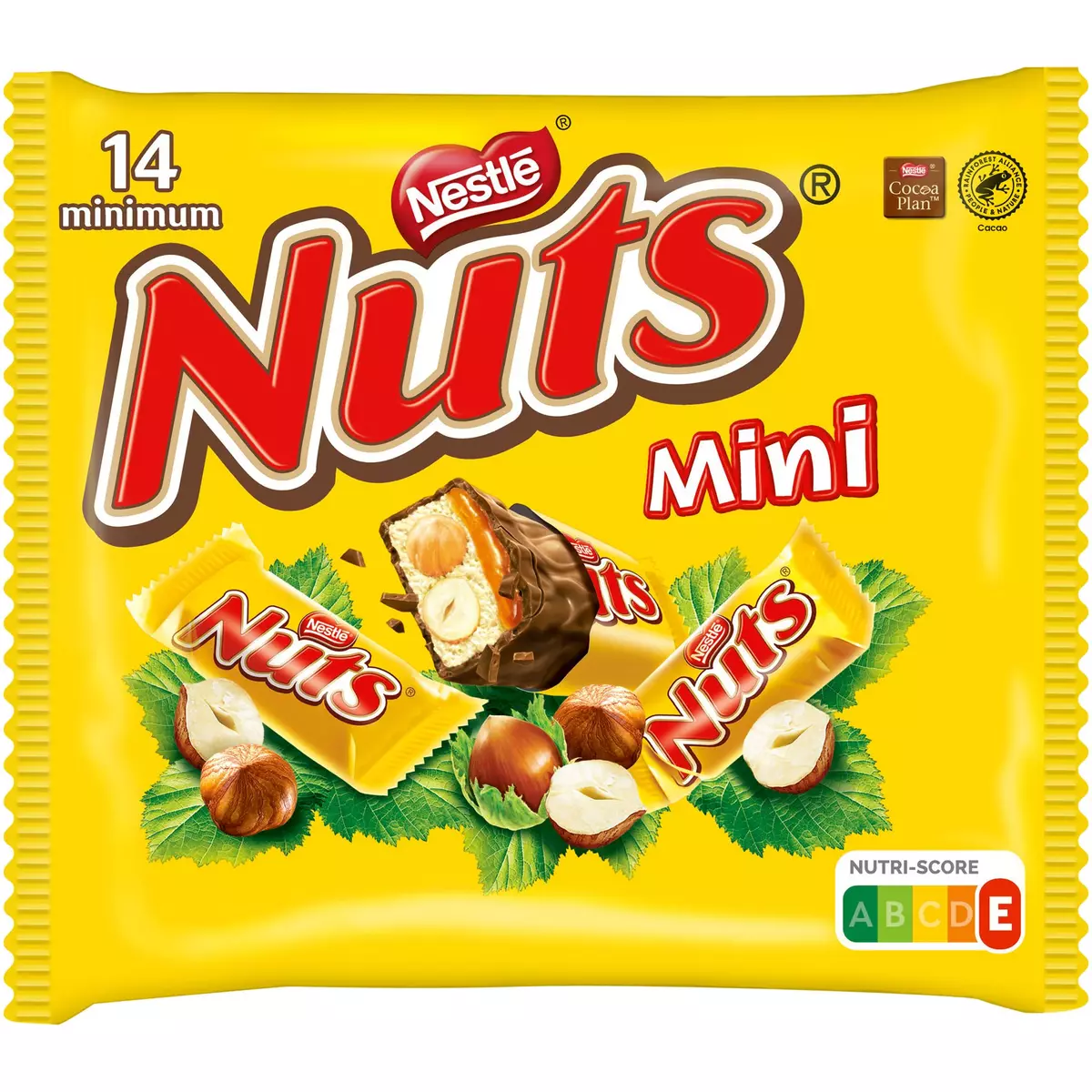 NUTS Mini chocolat au lait fourré caramel noisettes  minimum 14 pièces 332g