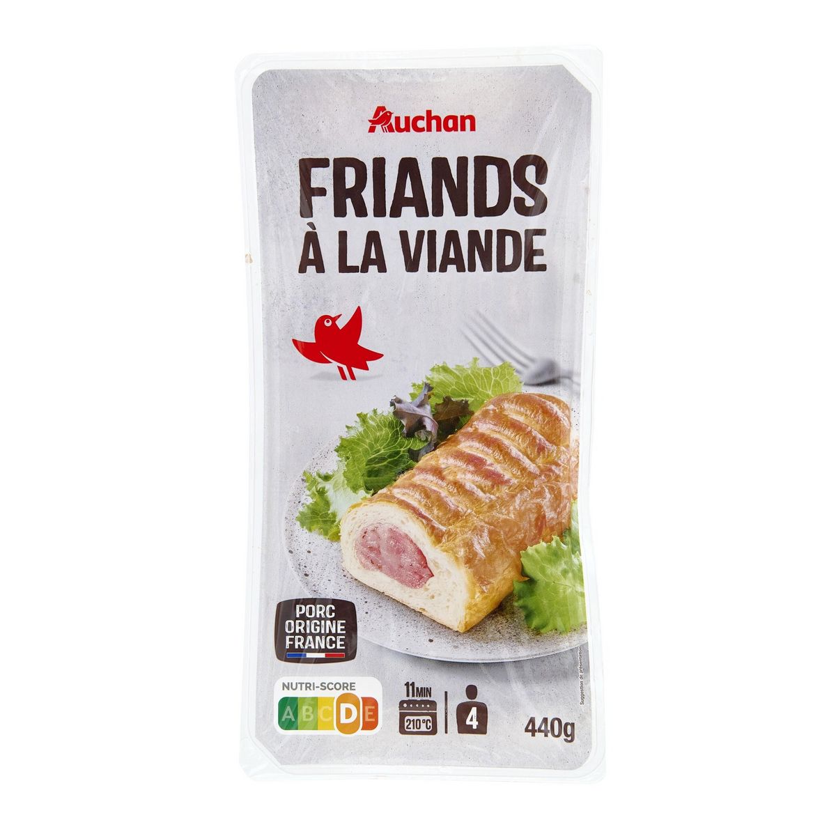 AUCHAN Friand à la viande 4 pièces 440g