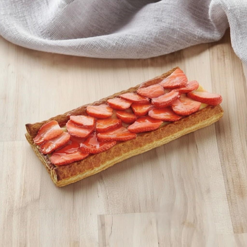 MON PÂTISSIER Bande feuilletés aux fraises 4 parts 545g