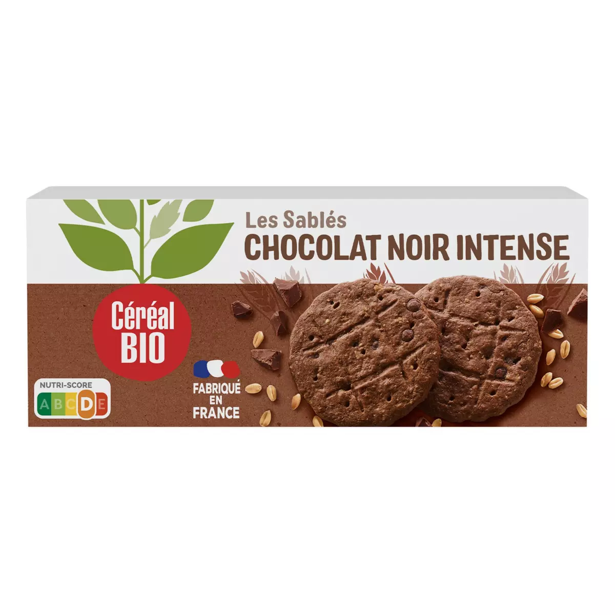 CÉRÉAL BIO Biscuits sablés au chocolat noir intense, sachets fraîcheur 3x4 biscuits 132g