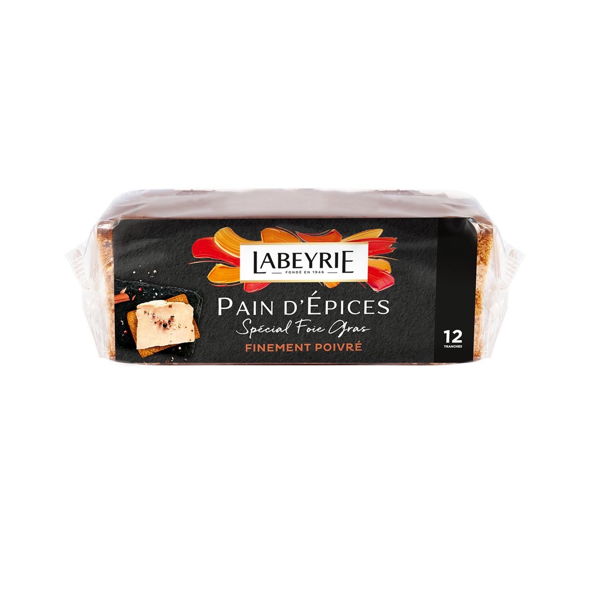 LABEYRIE Pain d'épice spécial foie gras poivré en tranches 12 pièces 150g