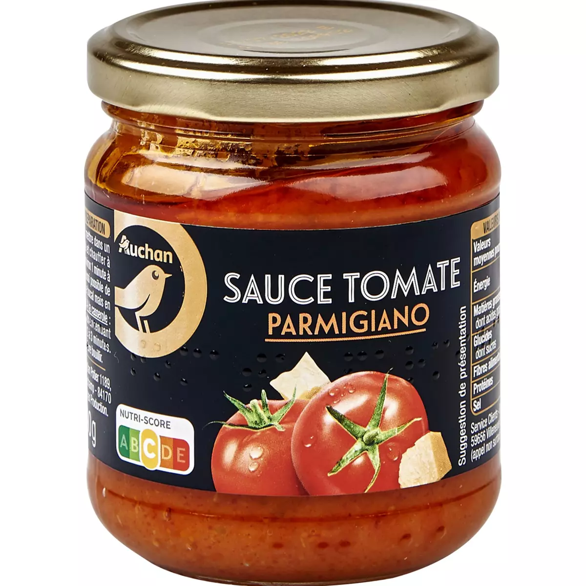 AUCHAN COLLECTION Sauce tomate au parmesan en bocal 190g