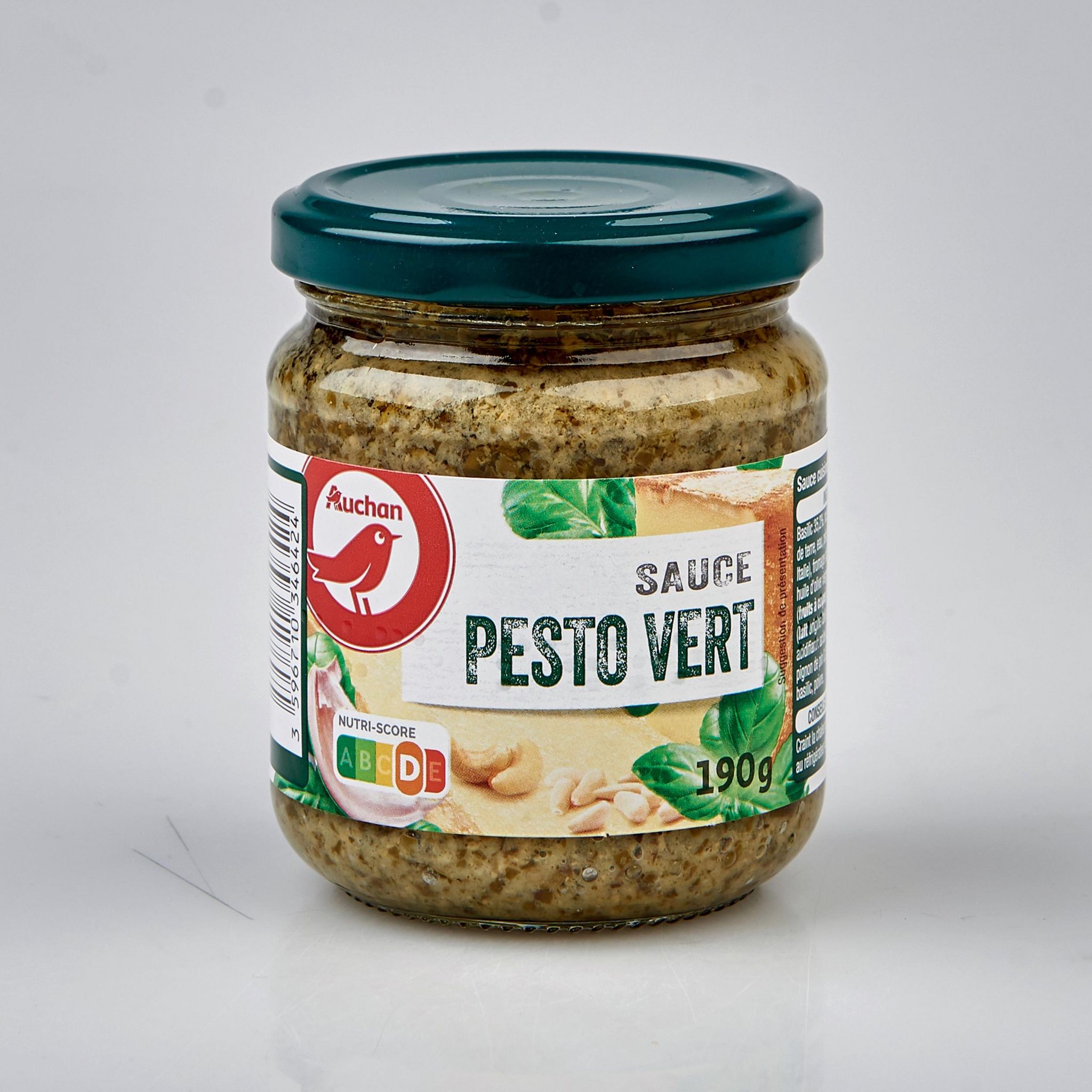 Voir la diapositive 2 : AUCHAN Sauce pesto vert en bocal 190g