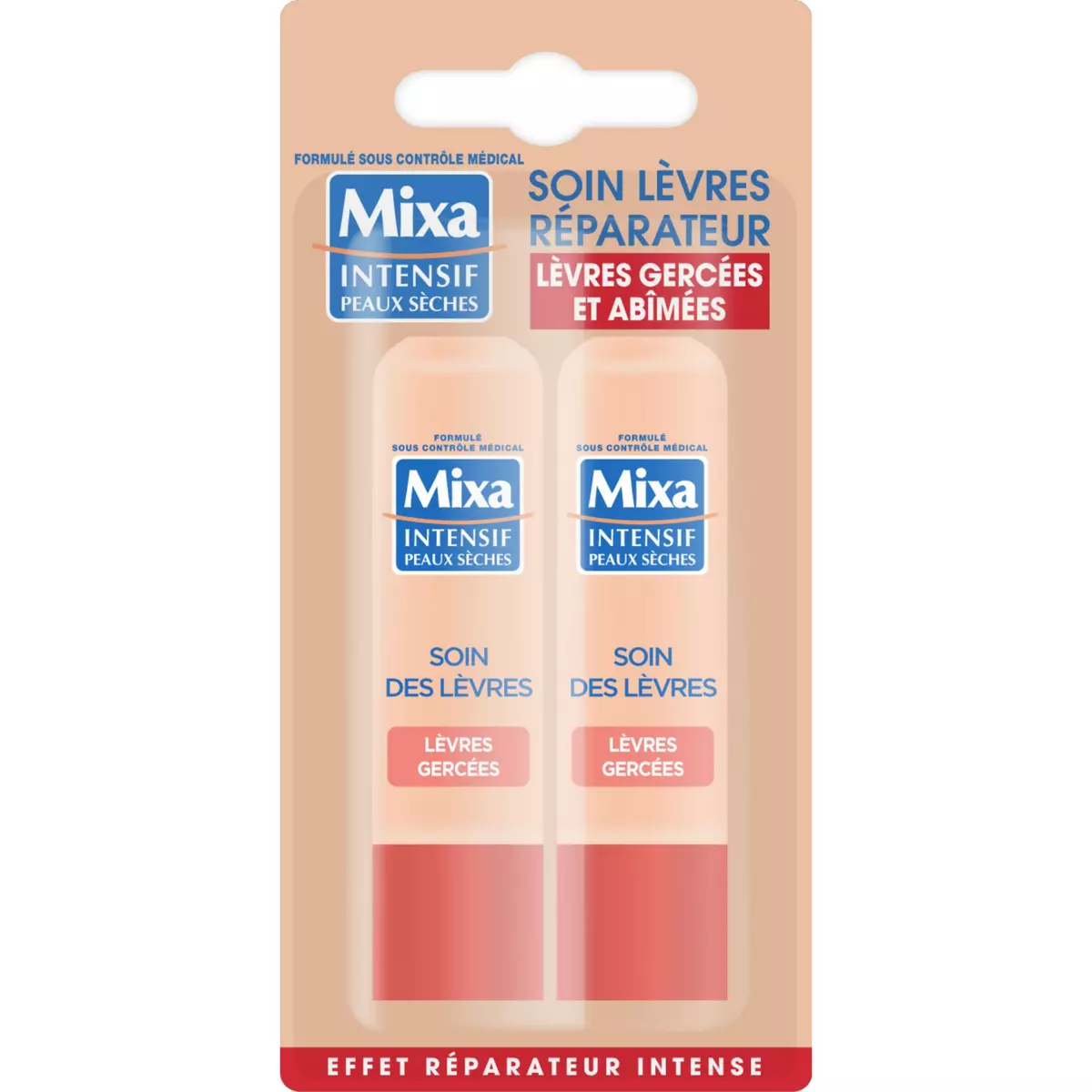 MIXA Intensif Stick soin des lèvres pour lèvres gercées et peaux sèches 2 sticks