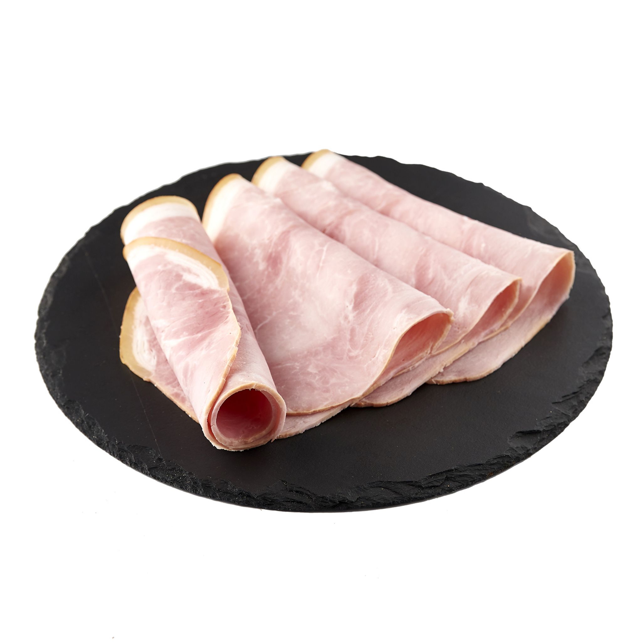 Voir la diapositive 2 : AUCHAN LE CHARCUTIER Jambon supérieur fumé avec couenne 4 tranches 240g