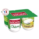SOIGNON Yaourt saveur vanille au lait de chèvre 4x125g 4x125g