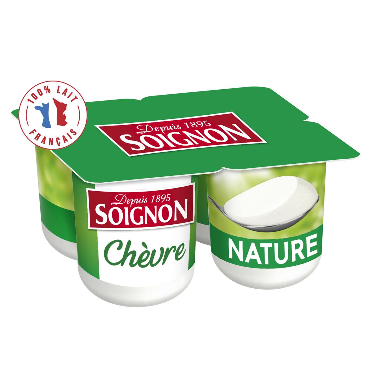 SOIGNON Yaourt nature au lait de chèvre 4x125g