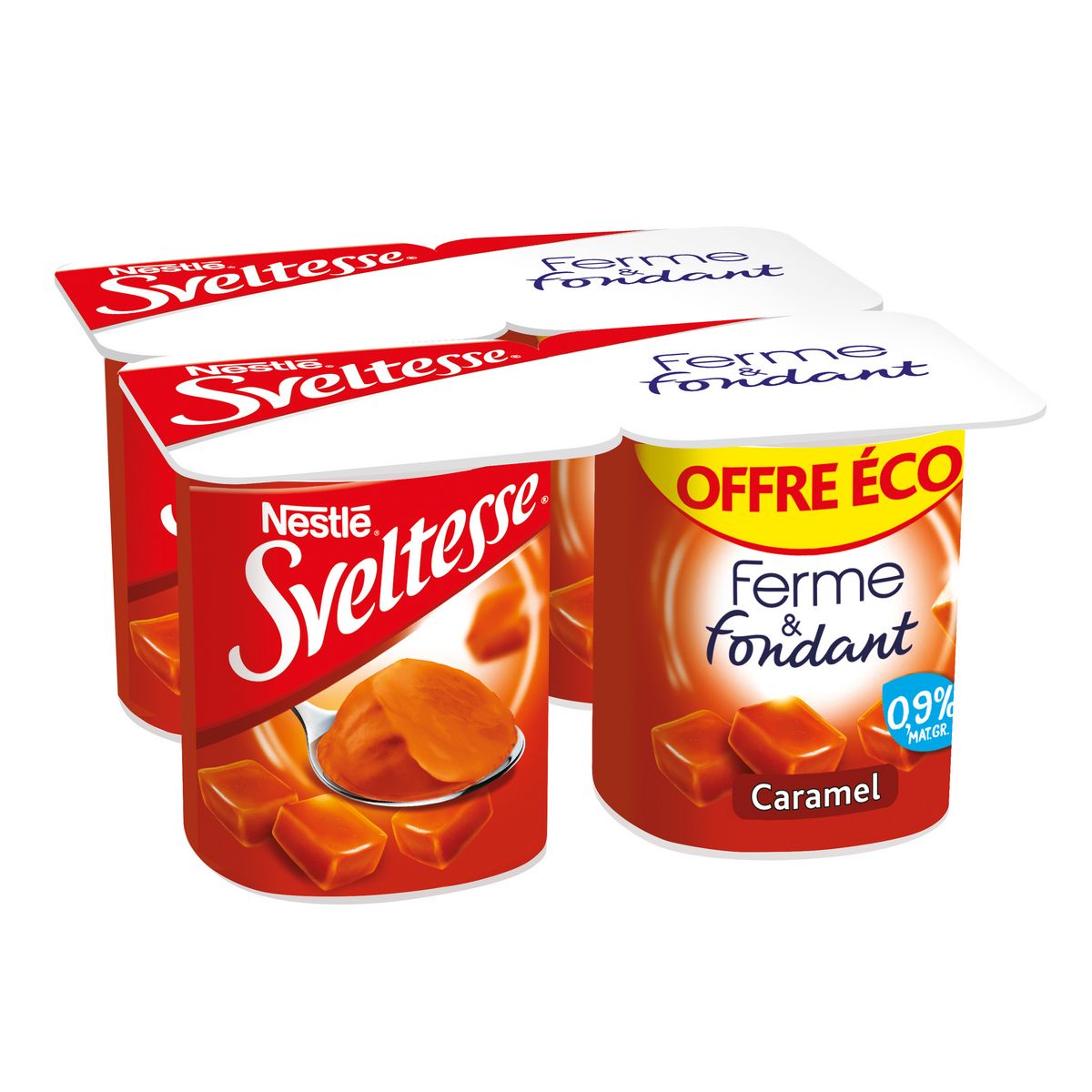 SVELTESSE Crème dessert ferme et fondante allégée au caramel 4x125g