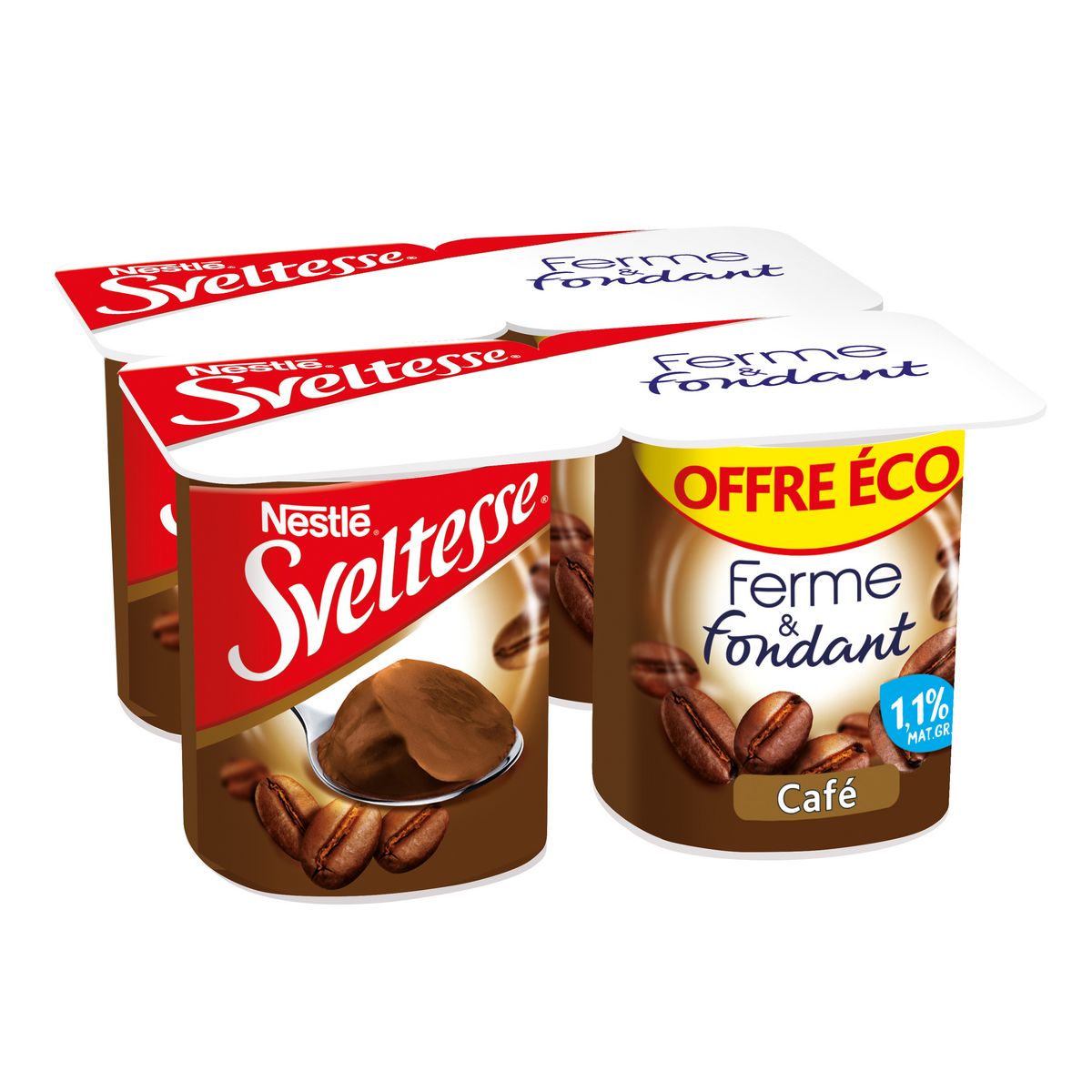 SVELTESSE Crème dessert ferme et fondante allégée au café 4x125g