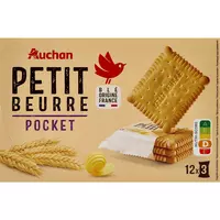 LU Biscuits véritable petit beurre pocket, sachets fraîcheur 12x3 biscuits  300g pas cher 