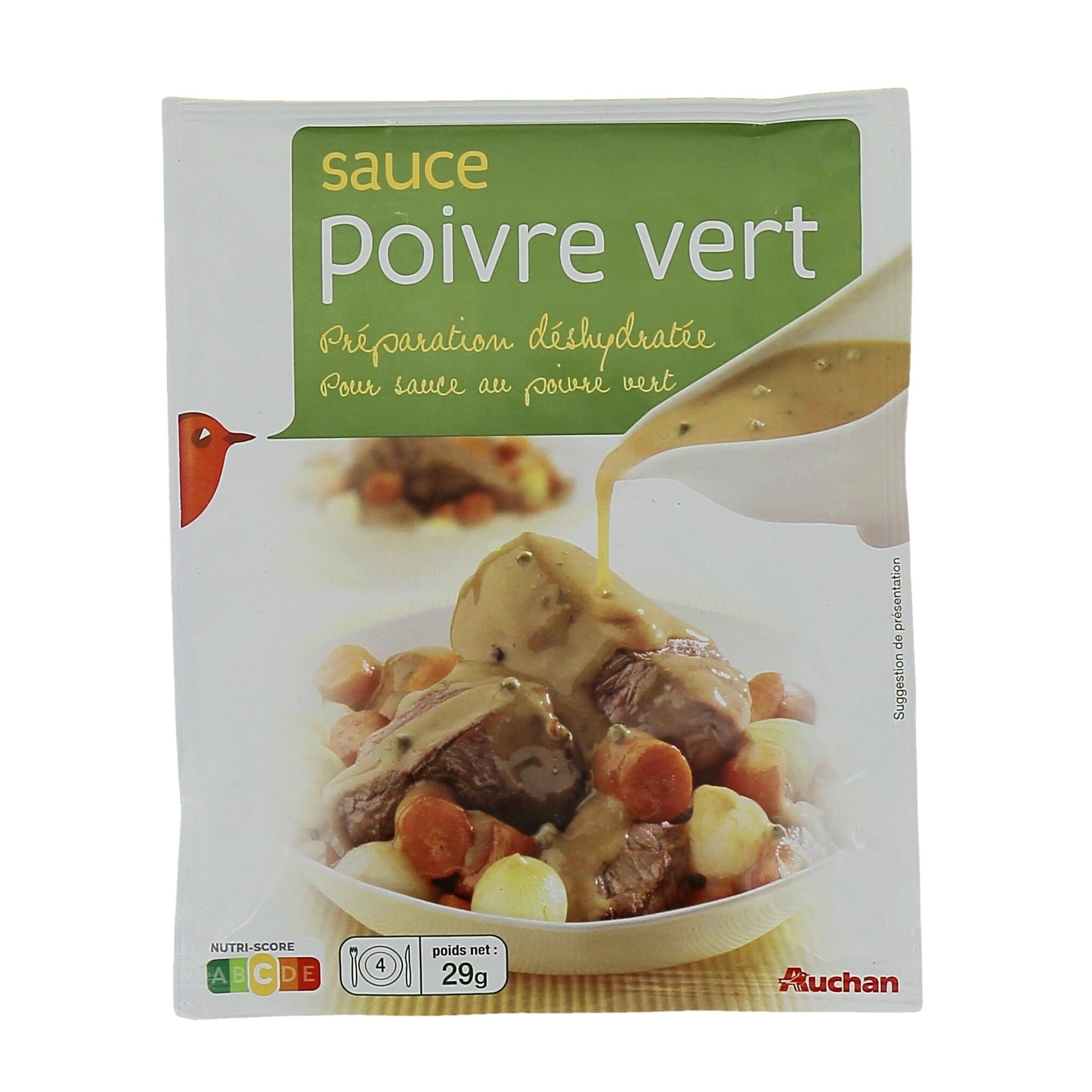 Voir la diapositive 3 : AUCHAN Sauce poivre vert déshydratée en sachet 29g