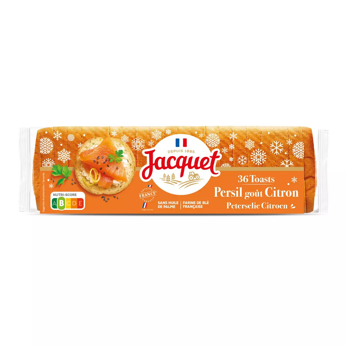JACQUET Toasts persil goût citron spécial saumon 36 tranches 250g