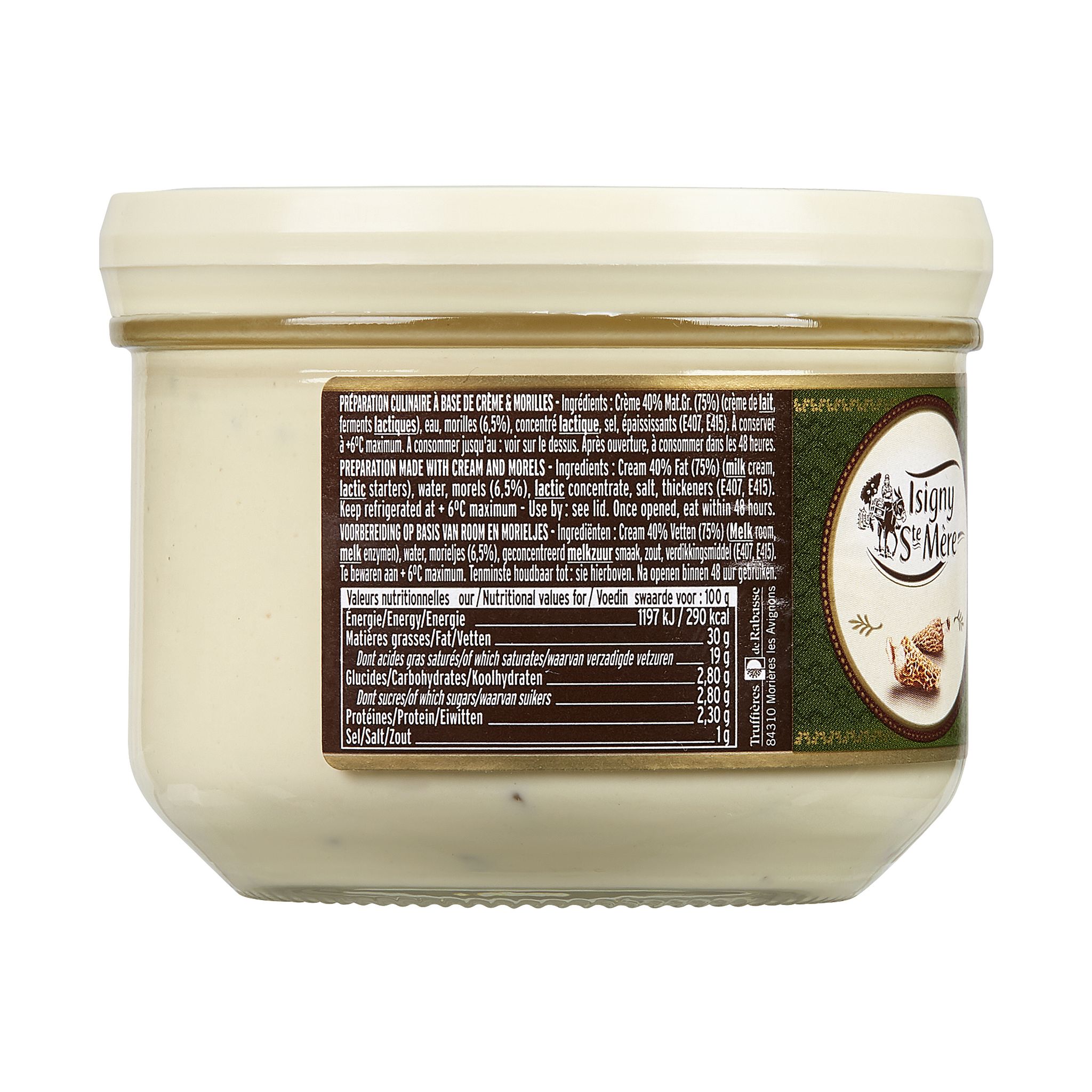 Voir la diapositive 2 : ISIGNY STE MERE Préparation culinaire à base de crème et de morilles 1 pièce 20cl