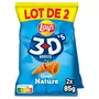 LAY'S Biscuits soufflés 3D's goût nature lot de 2 2x85g