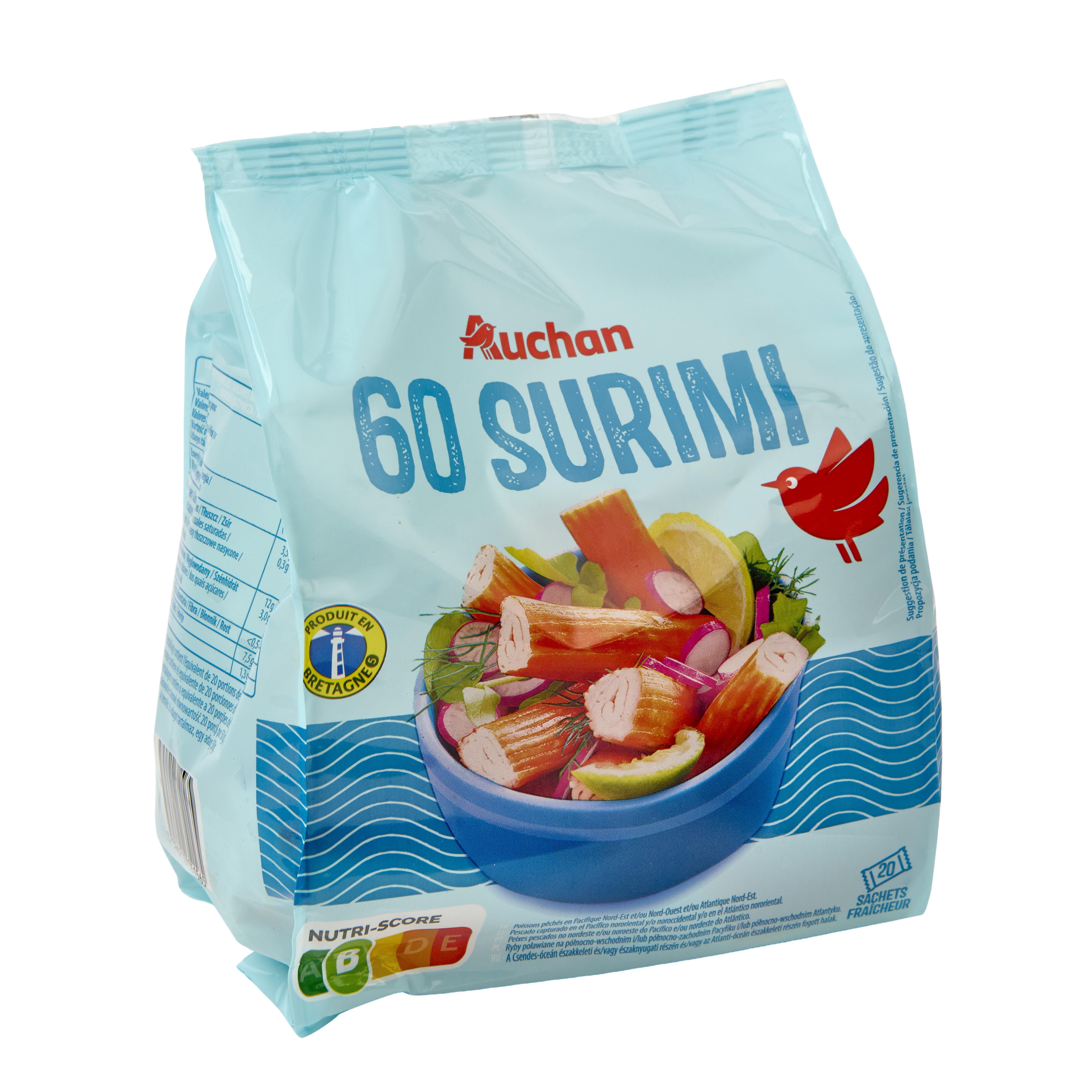 Voir la diapositive 5 : AUCHAN Bâtonnets de surimi 60 pièces 1kg