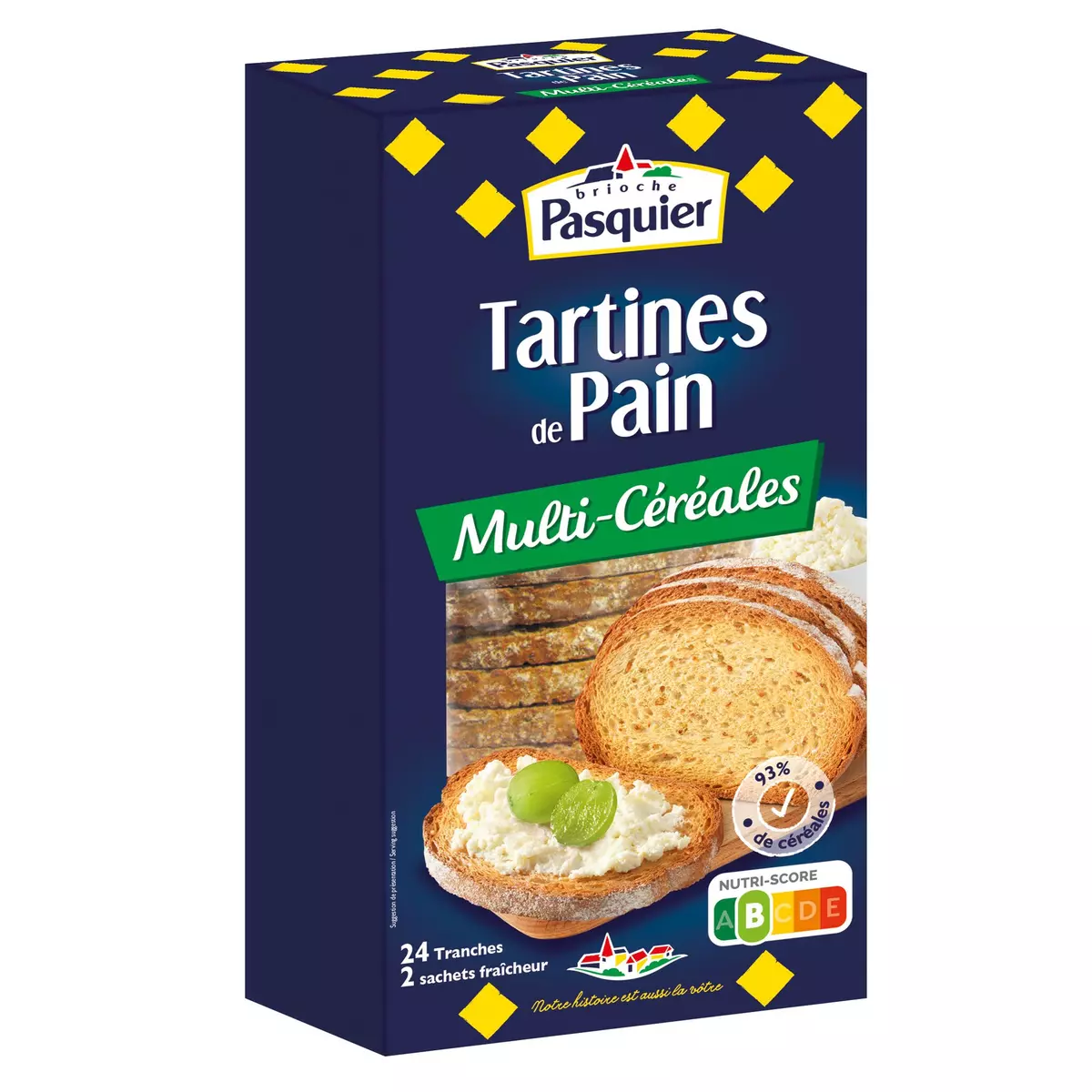 PASQUIER Tartines de pain multi-céréales sachets fraîcheur 2x12 tranches 240g
