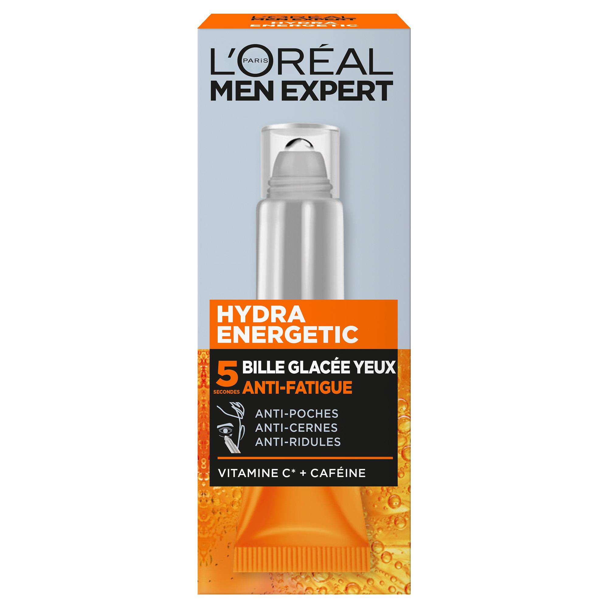 Voir la diapositive 3 : L'OREAL Men Expert Hydra Energetic bille glacée contours des yeux anti-poches 10ml