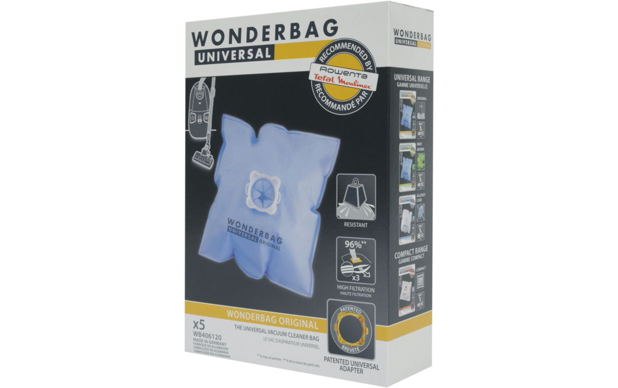 Voir la diapositive 3 : ROWENTA Sacs aspirateur universel non parfumé wonderbag original