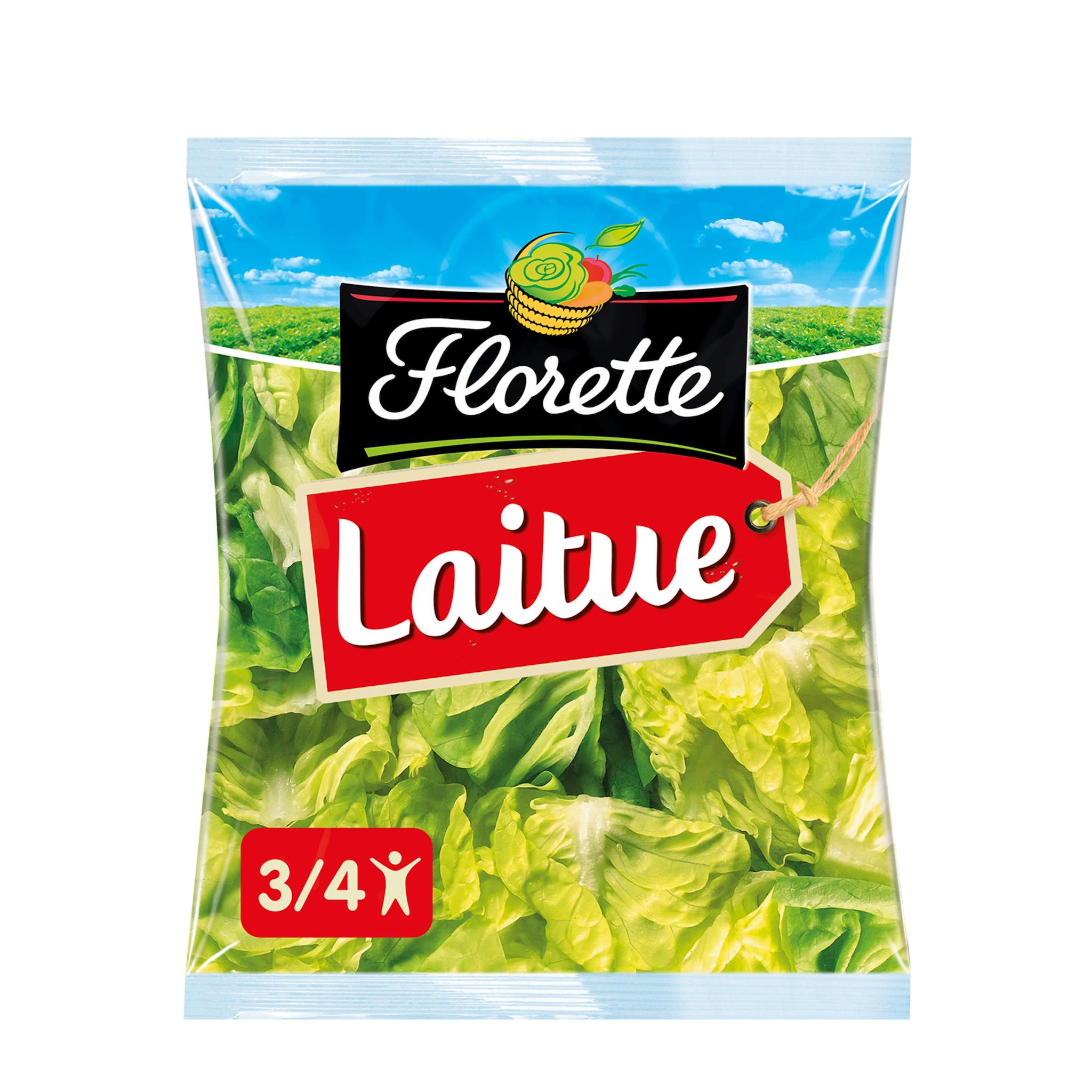 Voir la diapositive 2 : FLORETTE Laitue 3/4 parts 200g