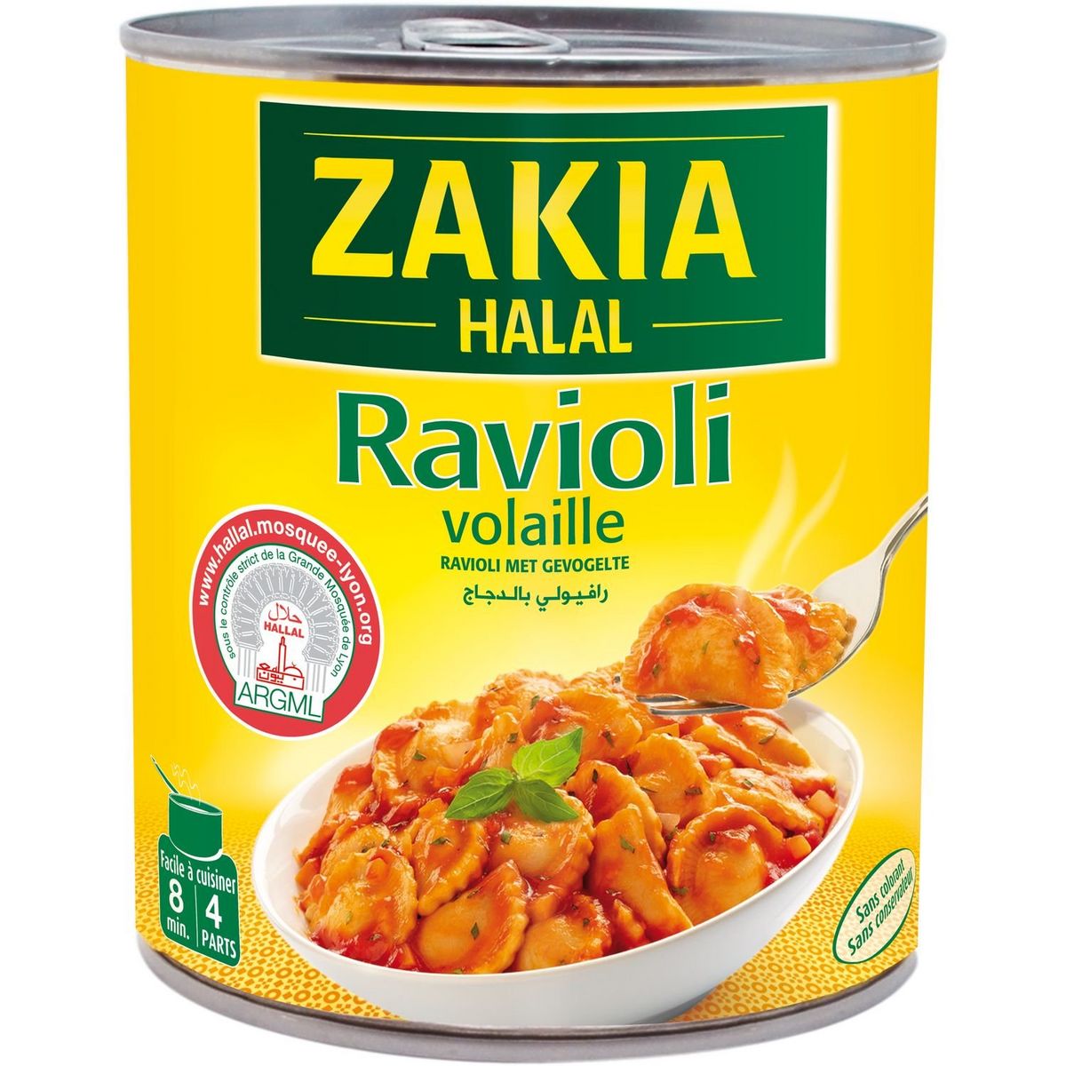 ZAKIA Ravioli de volaille halal 4 personnes 800g