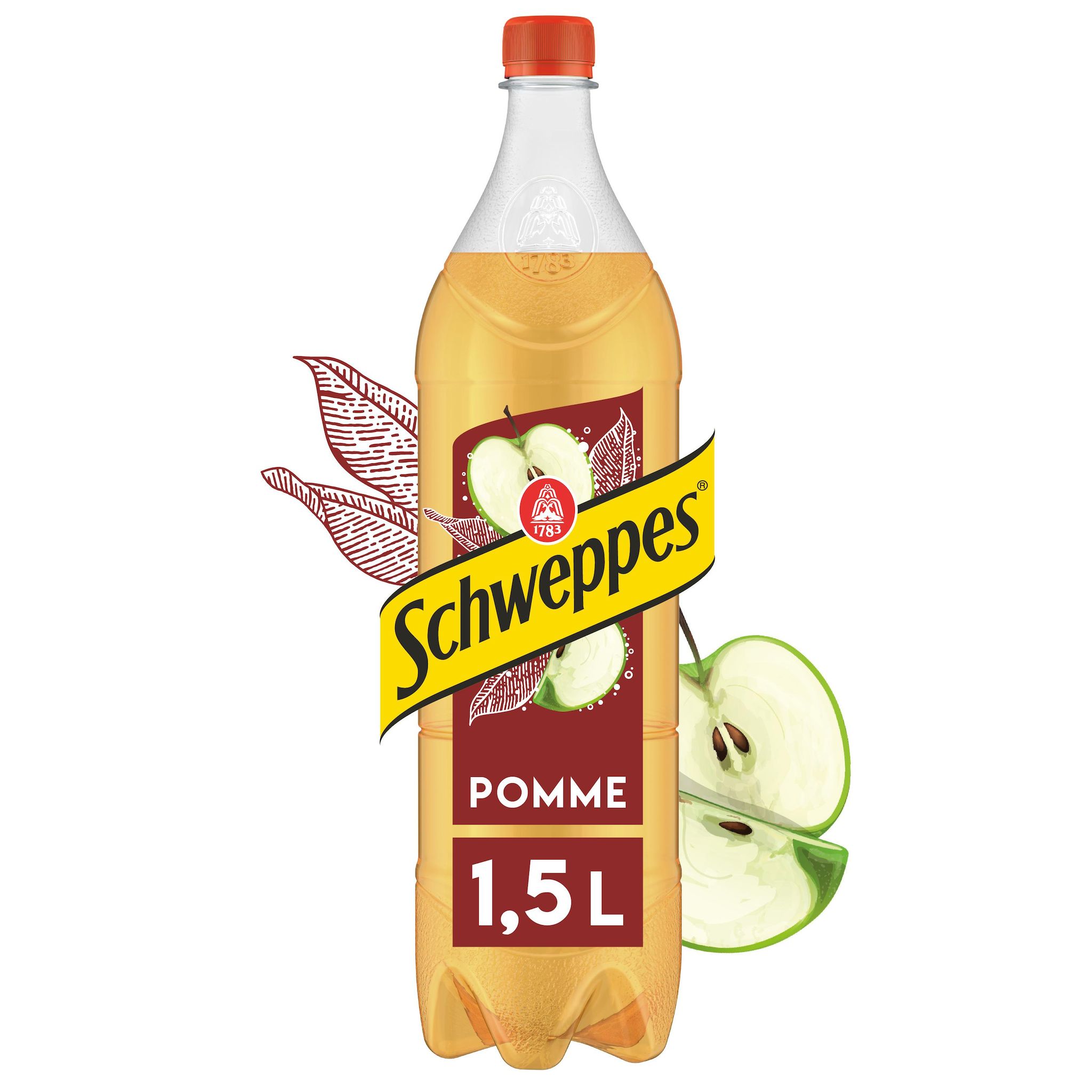 Voir la diapositive 2 : SCHWEPPES Boisson gazeuse saveur pomme 1,5l