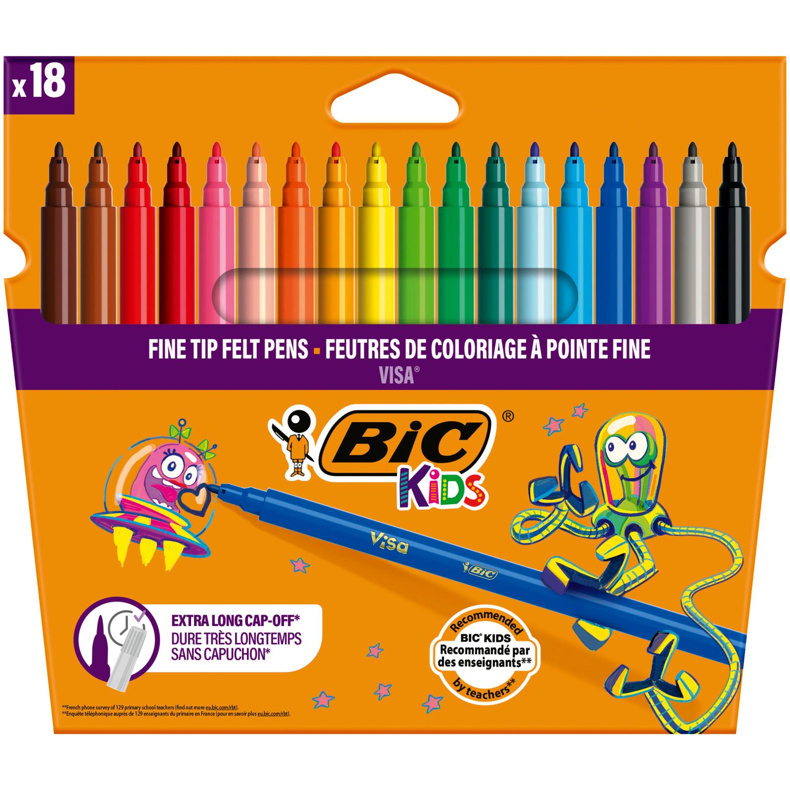 BIC 18 Feutres de coloriage BIC Kids VISA