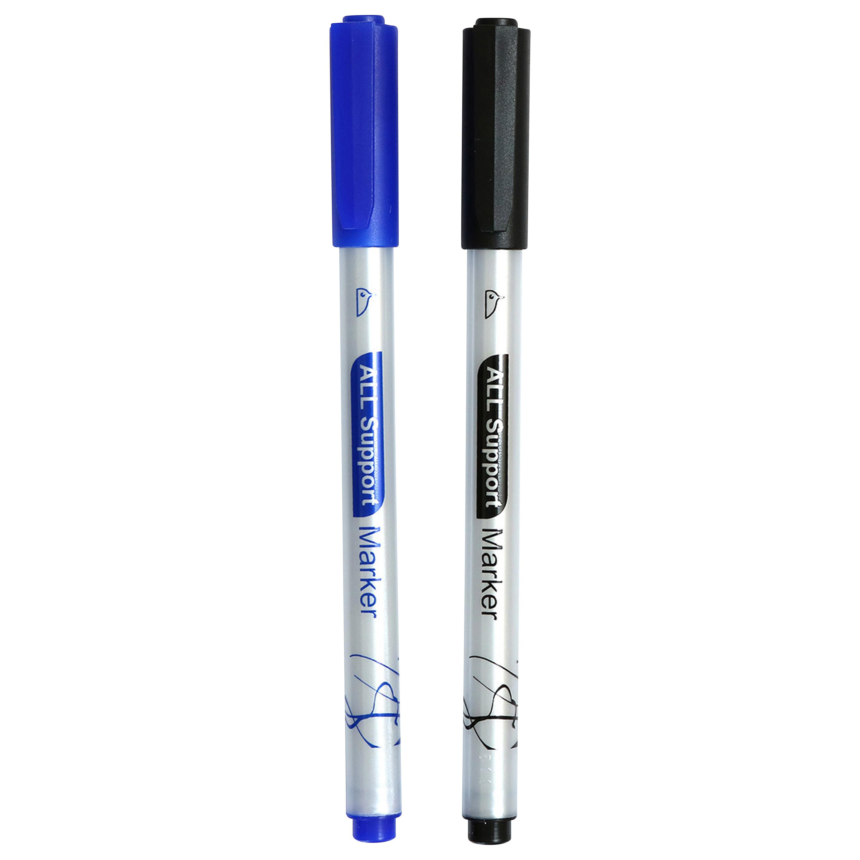 Voir la diapositive 2 : AUCHAN Marqueur Pointe Fine Tout support - Noir et Bleu
