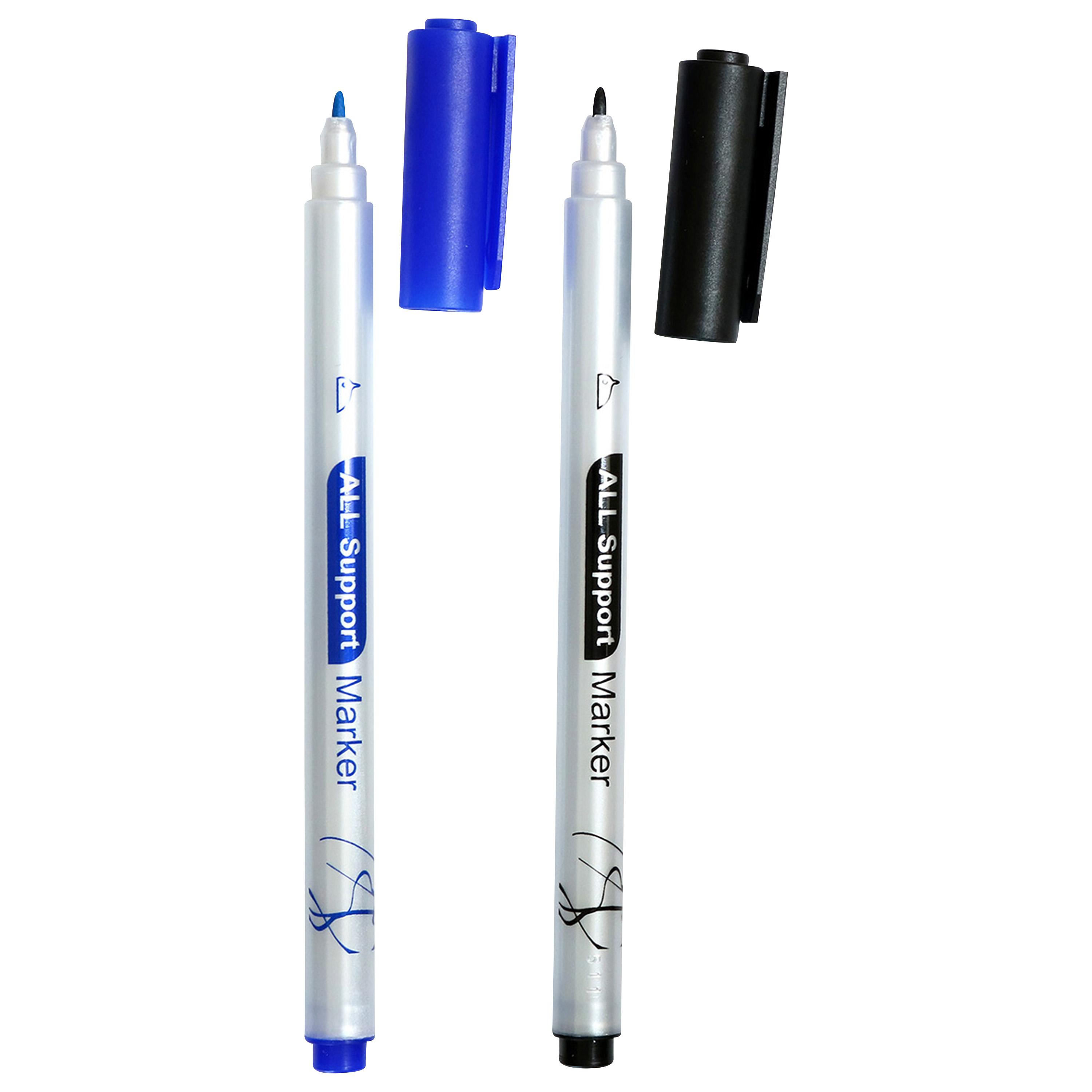 Voir la diapositive 3 : AUCHAN Marqueur Pointe Fine Tout support - Noir et Bleu