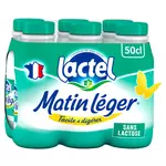 LACTEL Matin léger lait écrémé facile à digérer sans lactose 6x50cl