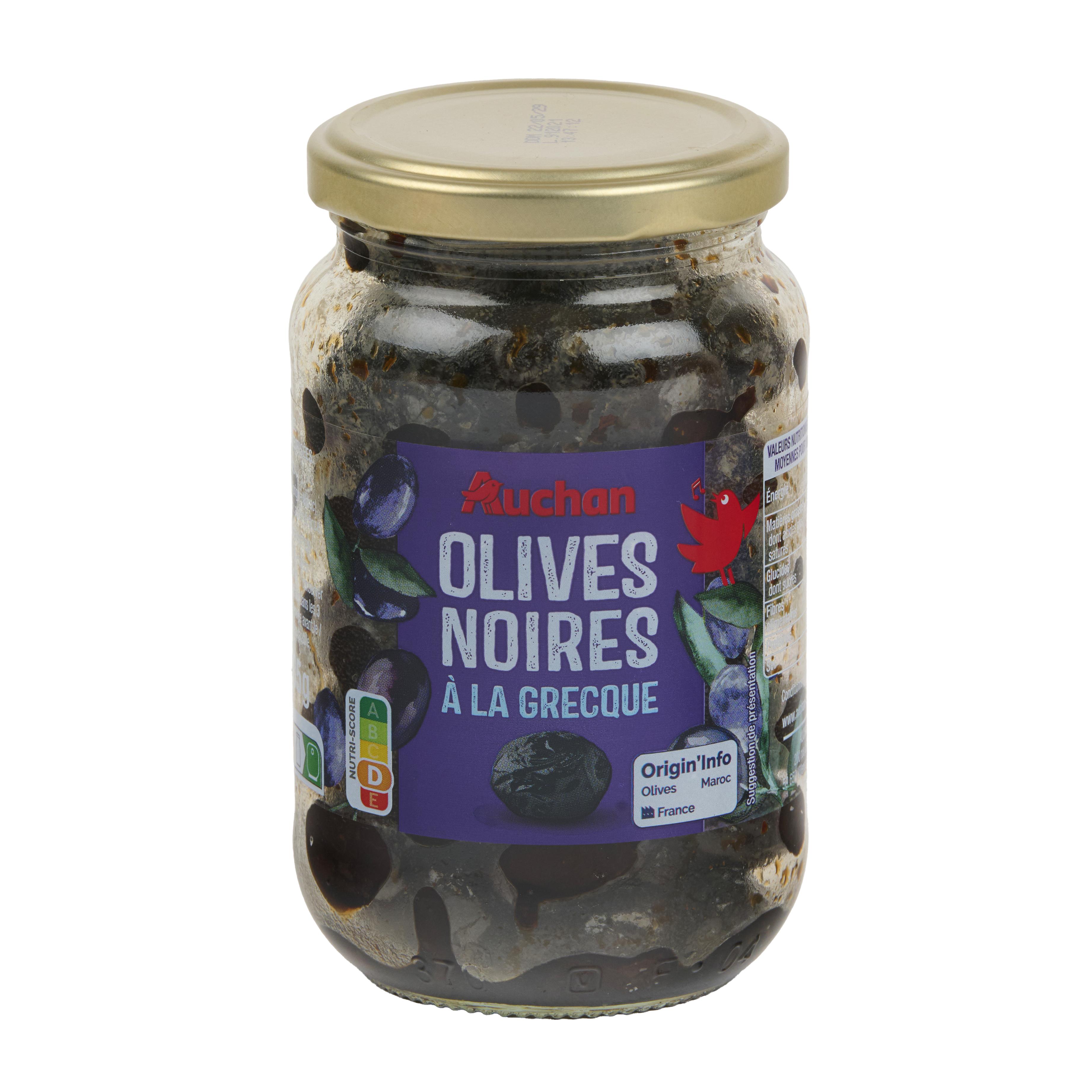 Voir la diapositive 5 : AUCHAN Olives noires à la grecque 235g