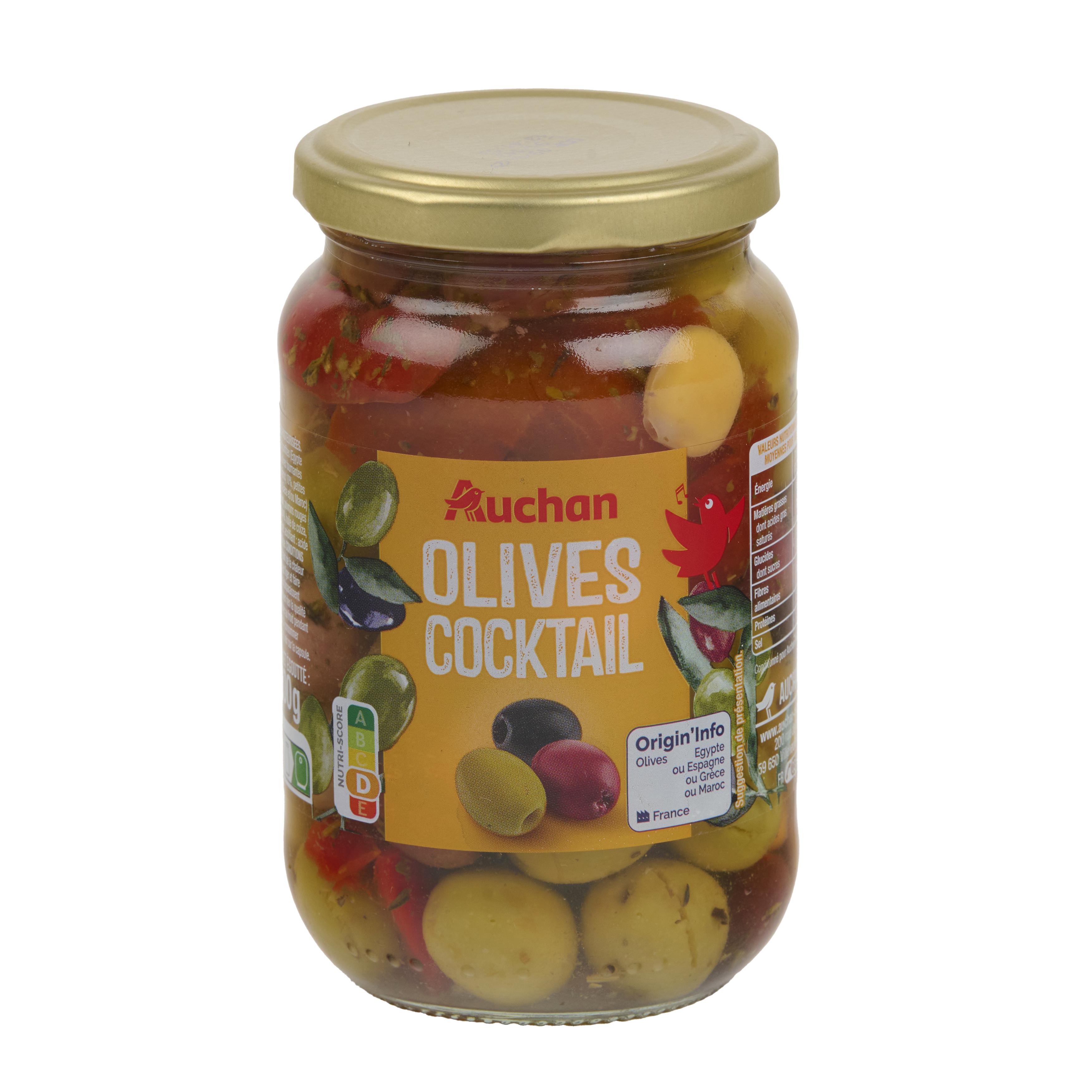 Voir la diapositive 3 : AUCHAN Olives cocktail 200g