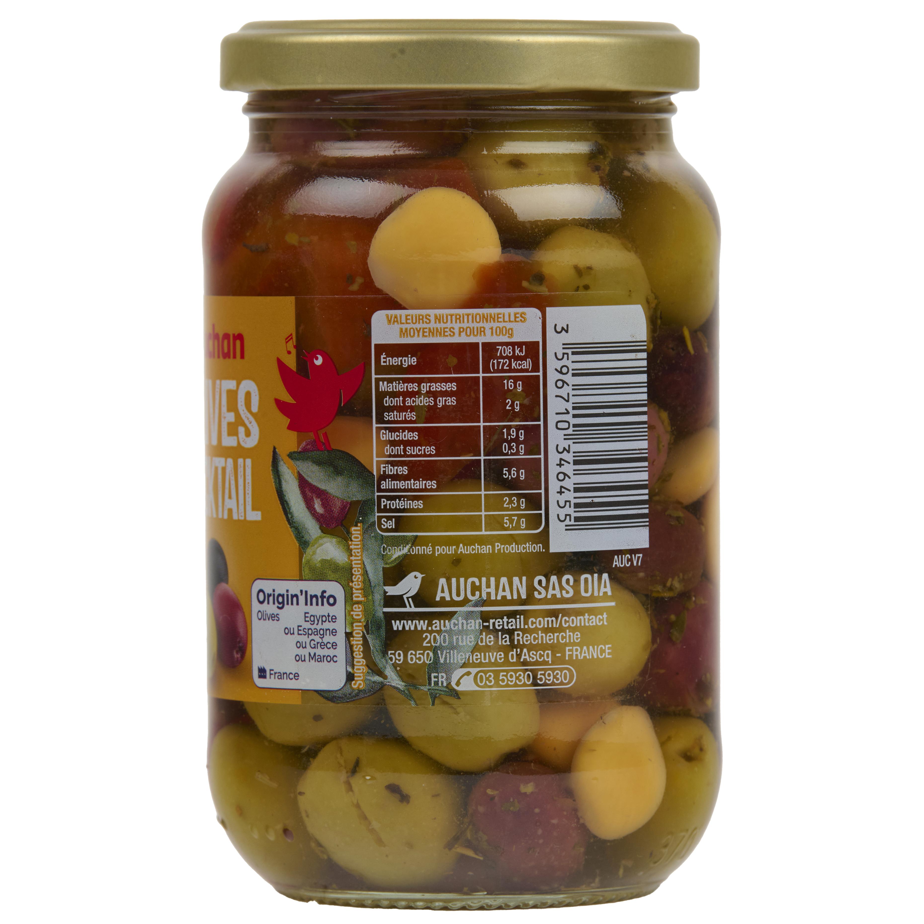Voir la diapositive 5 : AUCHAN Olives cocktail 200g