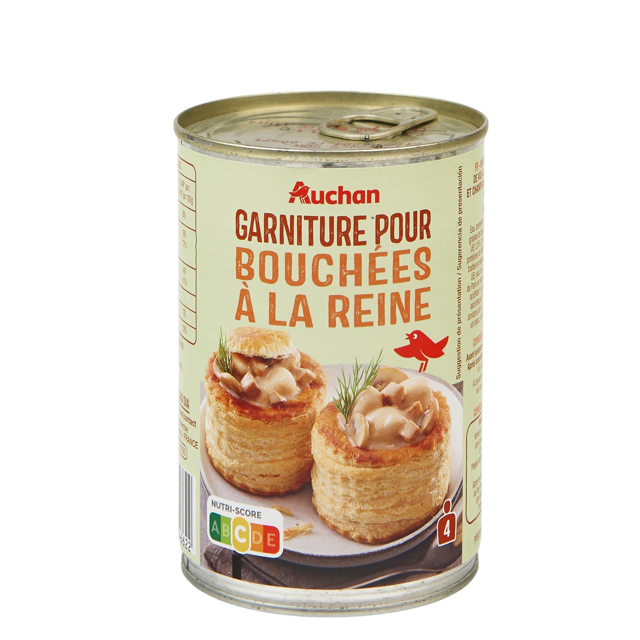 Voir la diapositive 2 : AUCHAN Garniture pour bouchées à la reine 400g