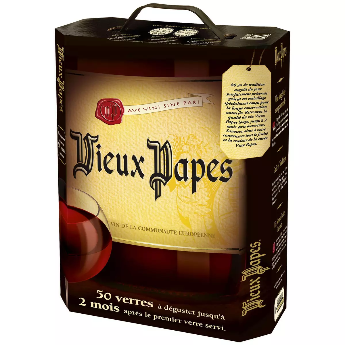 VIEUX PAPES Vin de l'Union Européenne Rouge Grand Format 5L